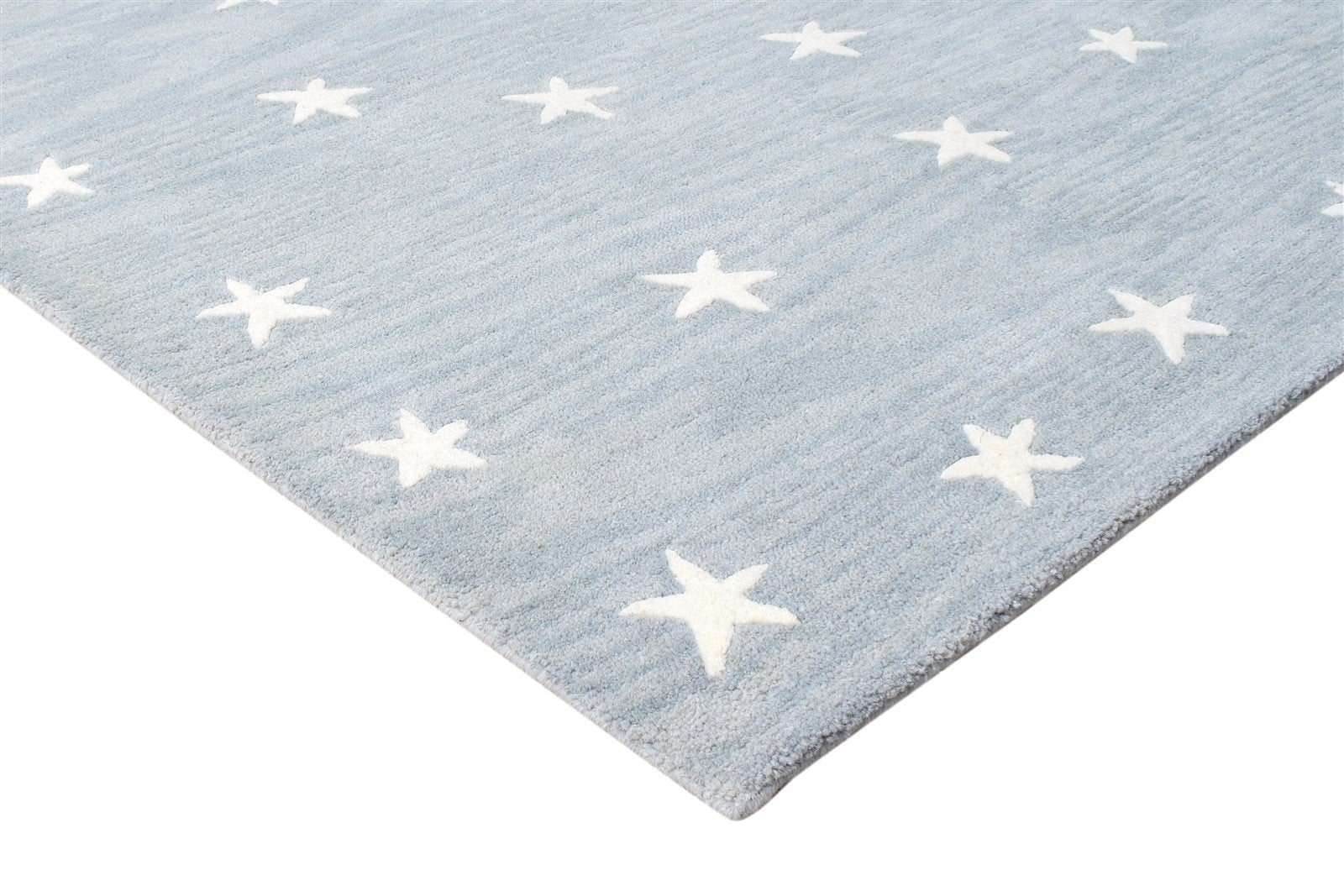 Hand Tufted Blue Wool Rug 5' X 8' Modern American Stars Room Size Carpet 