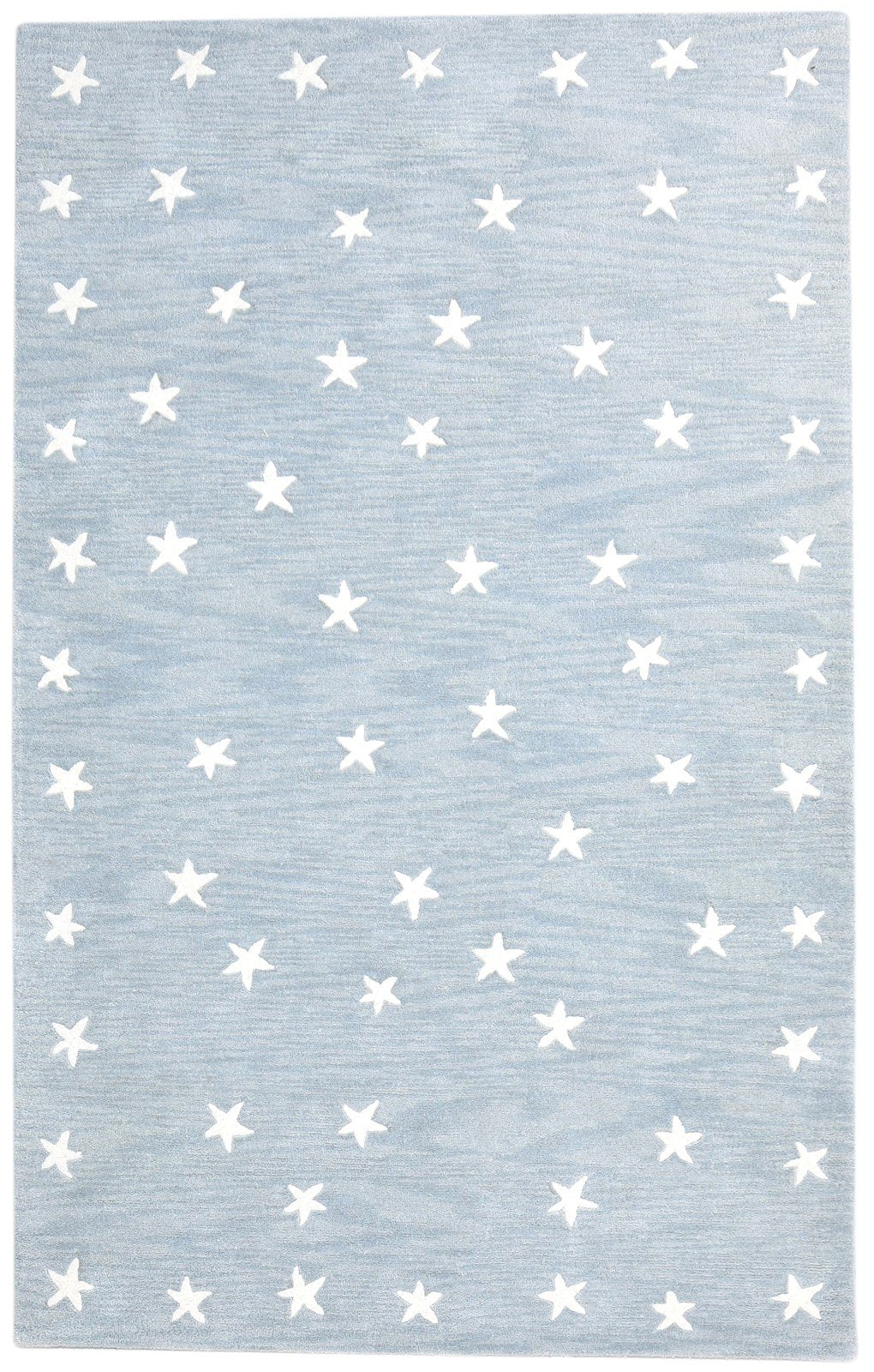 Hand Tufted Blue Wool Rug 5' X 8' Modern American Stars Room Size Carpet 