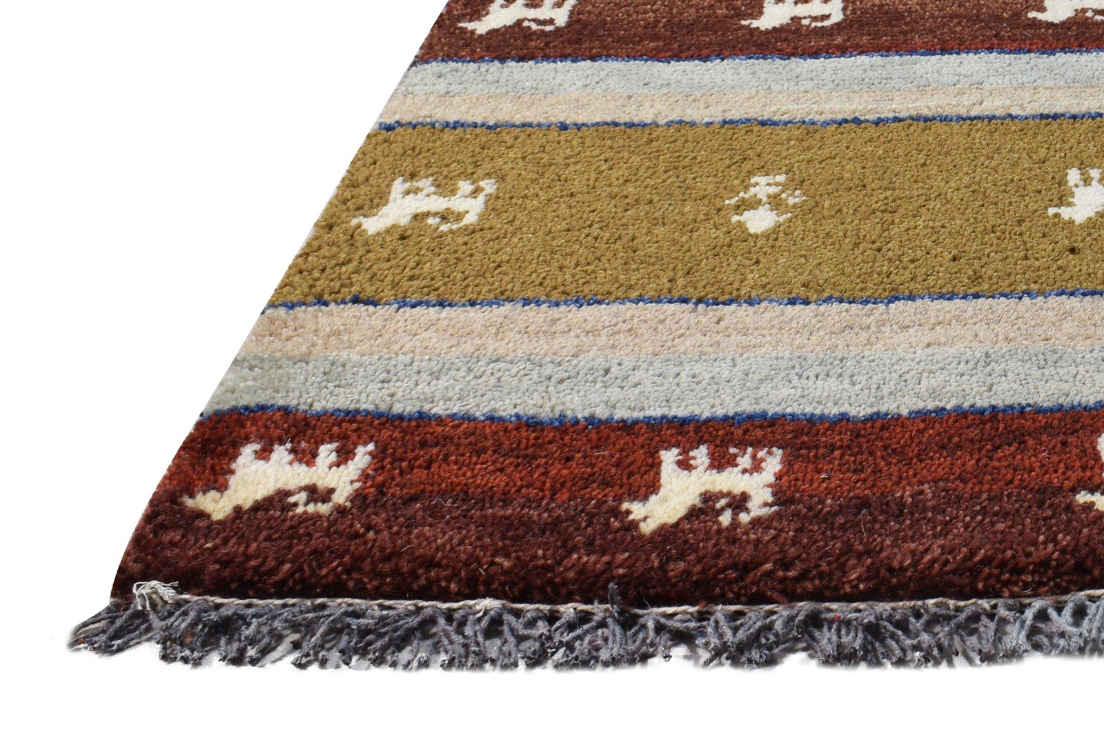 1X2 Rug Wool Multi Color Persian Hand Knotted Southwestern Tribal Small Carpet 