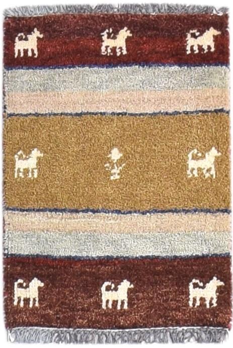 1X2 Rug Wool Multi Color Persian Hand Knotted Southwestern Tribal Small Carpet 