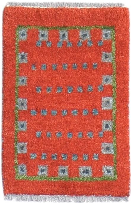 Red Wool Rug 1' X 2' Persian Hand Knotted Southwestern Tribal Small Carpet 