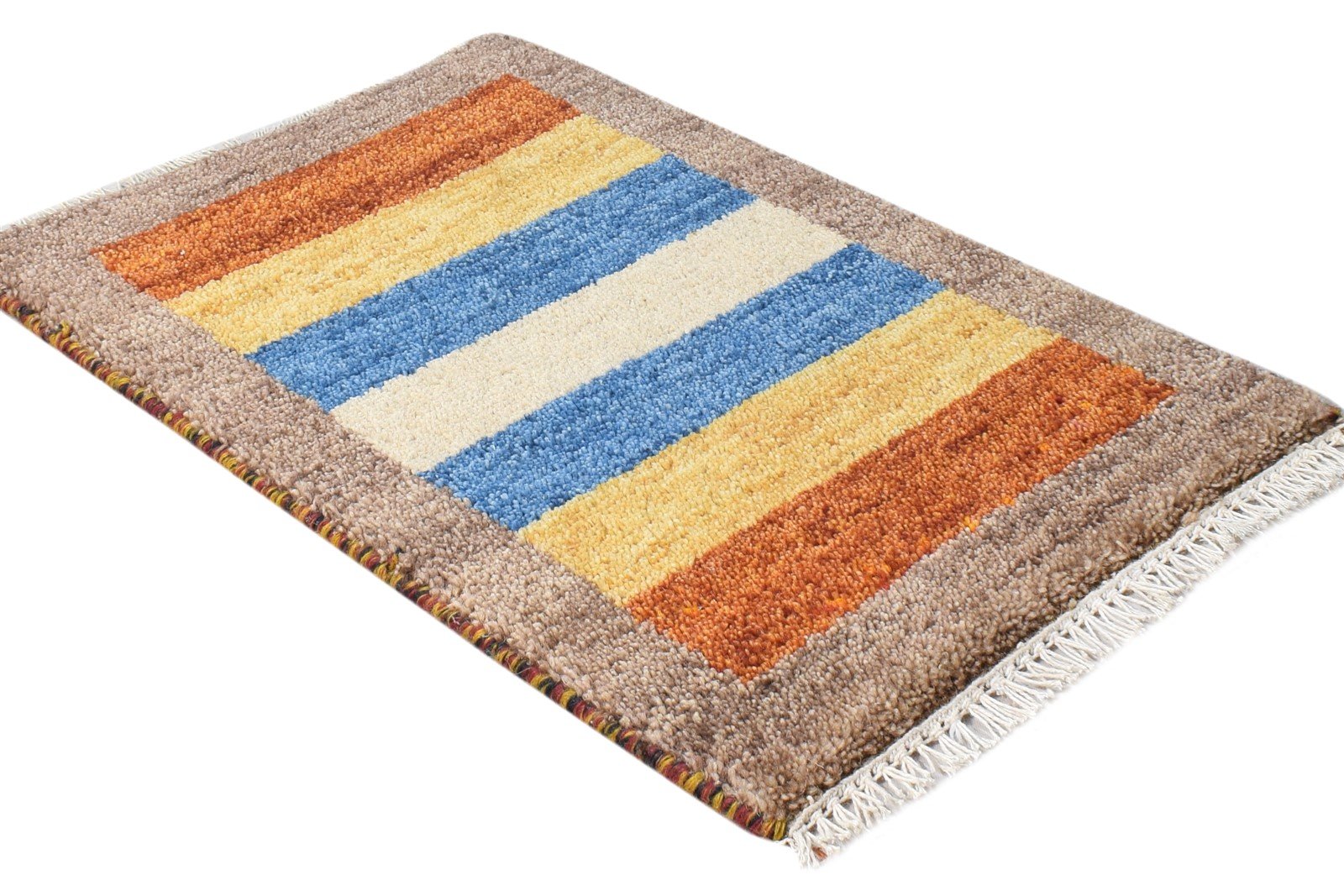 Wool Multi Color Rug 1X2 Persian Hand Knotted Southwestern Tribal Small Carpet 