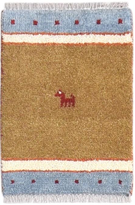 Brown Wool Rug 1' X 2' Persian Hand Knotted Southwestern Tribal Small Carpet 