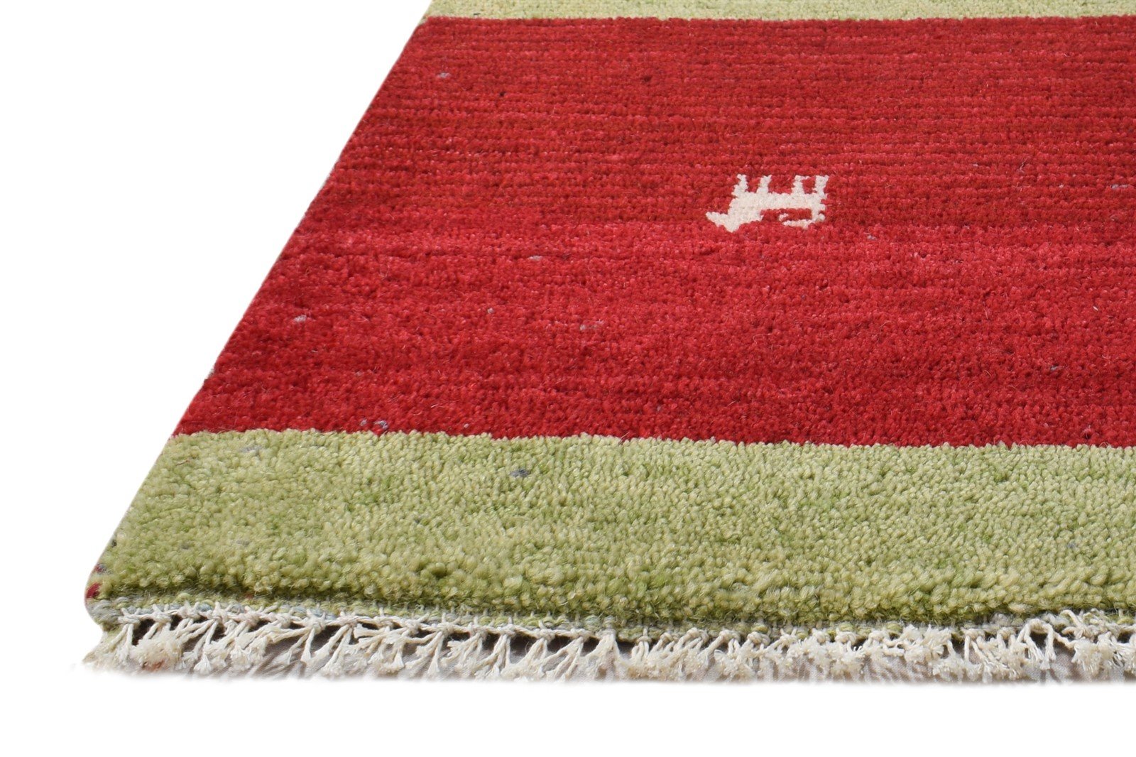 Wool Red Rug 1' X 2' Persian Hand Knotted Southwestern Tribal Small Carpet 