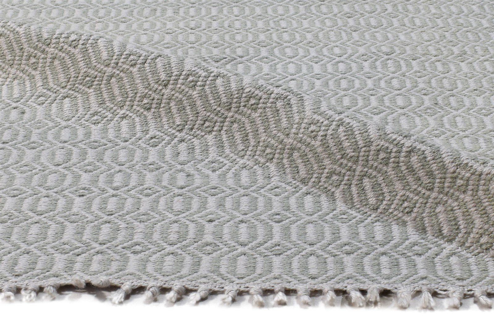 Wool Grey Rug 8' X 10' Modern Dhurrie Scandinavian Nordic Large Carpet 