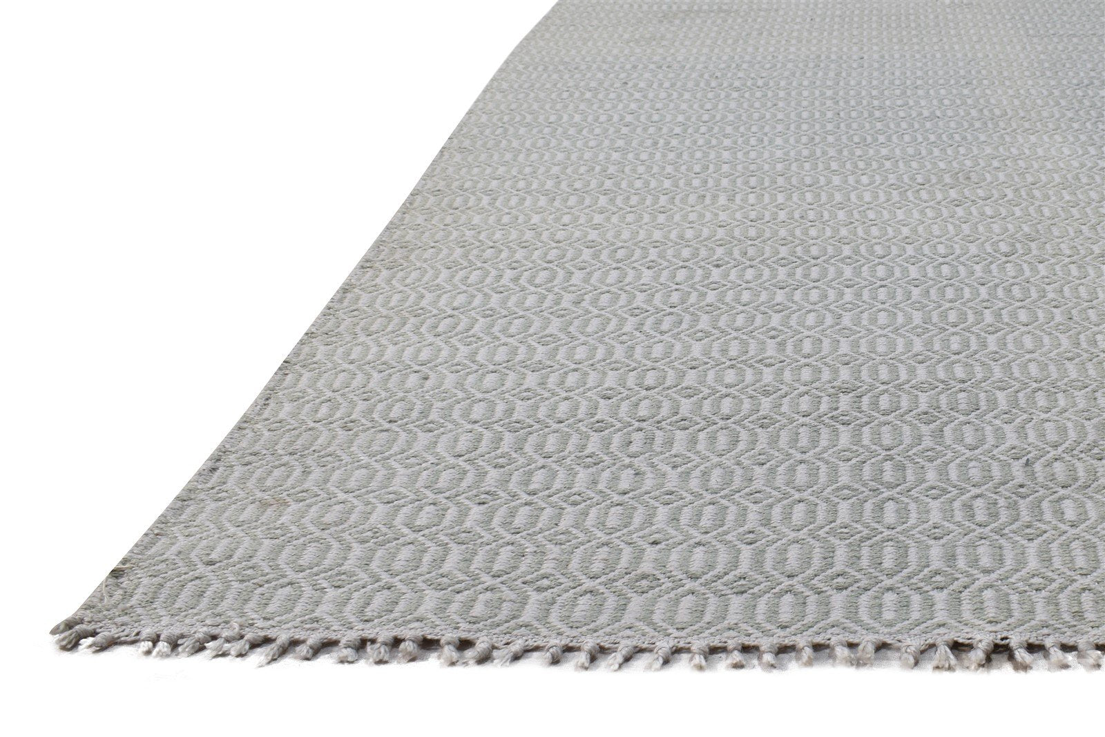 Wool Grey Rug 8' X 10' Modern Dhurrie Scandinavian Nordic Large Carpet 