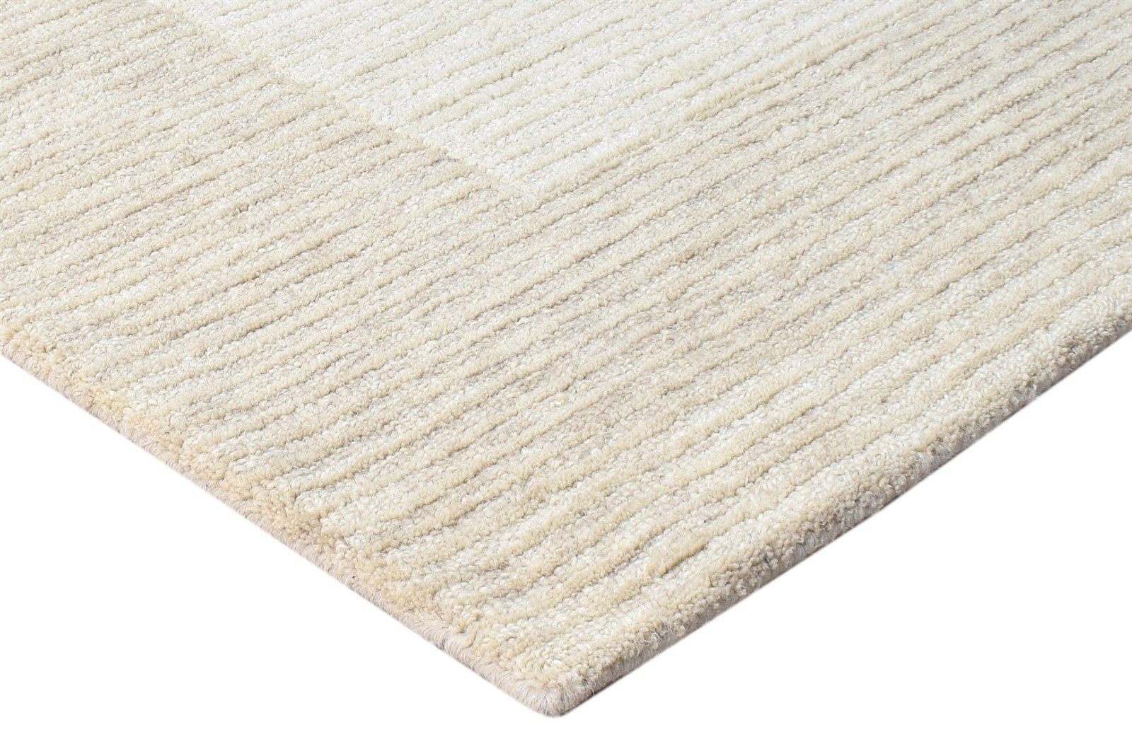 Wool Cream Rug 5' X 8' Modern Hand Tufted Scandinavian Bordered Room Size Carpet 