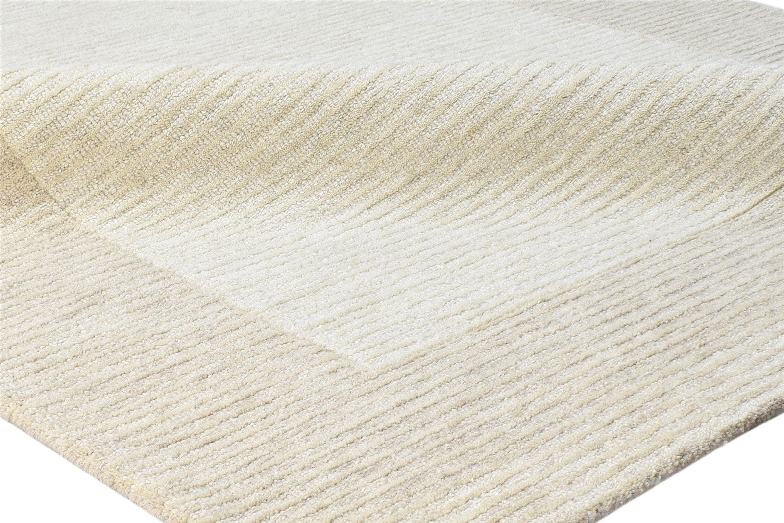 Wool Cream Rug 5' X 8' Modern Hand Tufted Scandinavian Bordered Room Size Carpet 