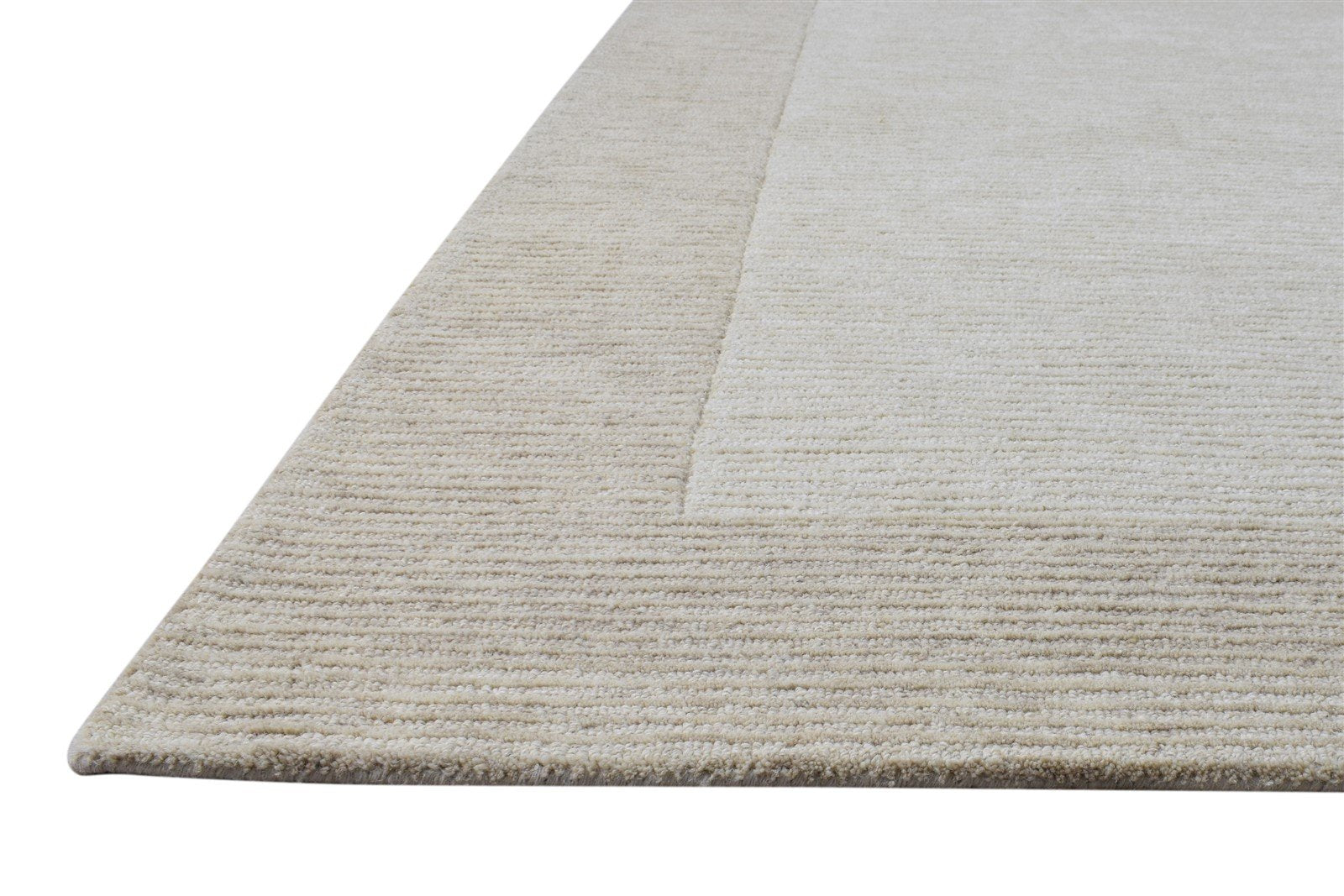 Wool Cream Rug 5' X 8' Modern Hand Tufted Scandinavian Bordered Room Size Carpet 