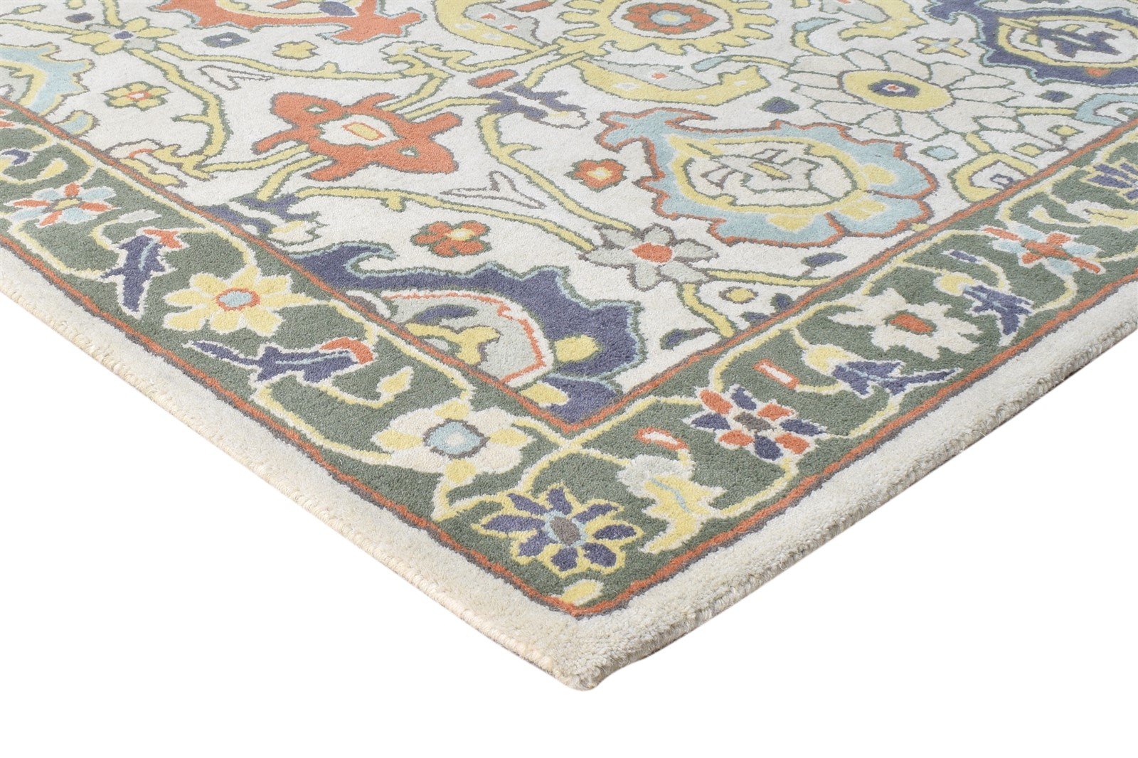 Multi Color Wool Rug 5X8 Persian Hand Tufted Oushak Oriental Room Size Carpet 