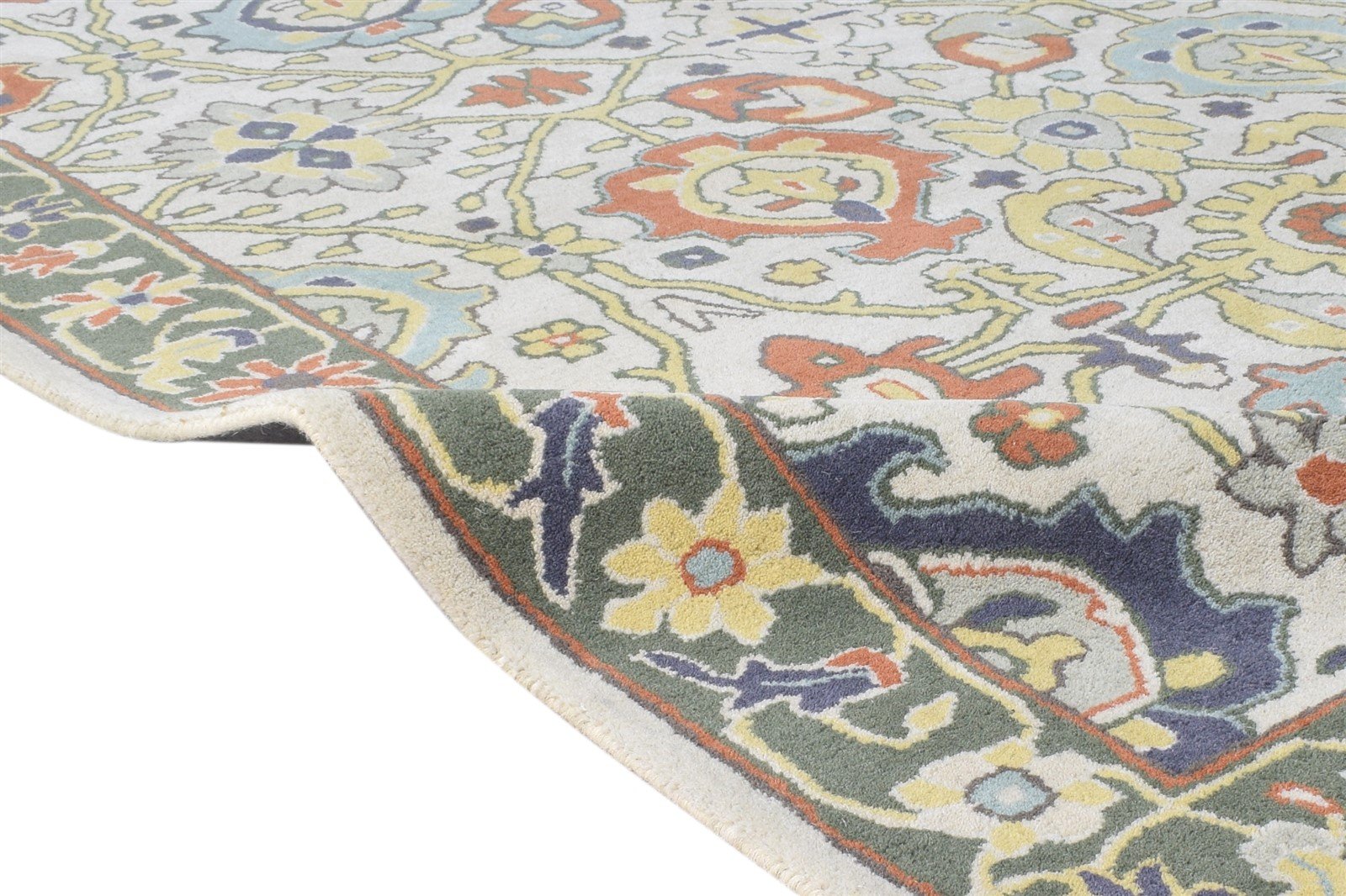 Multi Color Wool Rug 5X8 Persian Hand Tufted Oushak Oriental Room Size Carpet 