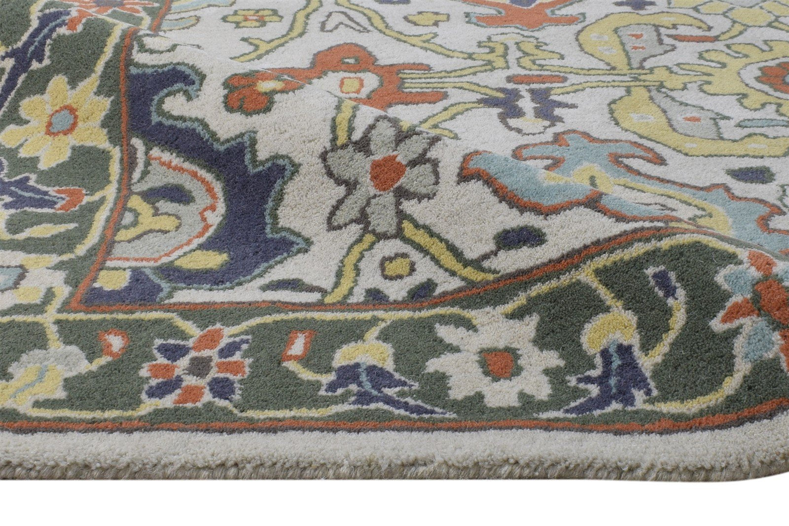 Multi Color Wool Rug 5X8 Persian Hand Tufted Oushak Oriental Room Size Carpet 