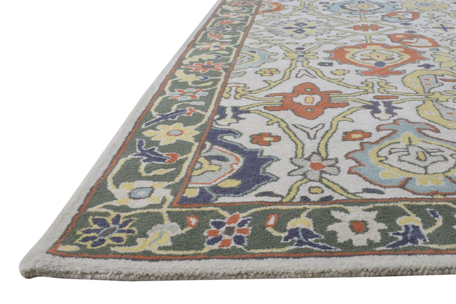 Multi Color Wool Rug 5X8 Persian Hand Tufted Oushak Oriental Room Size Carpet 