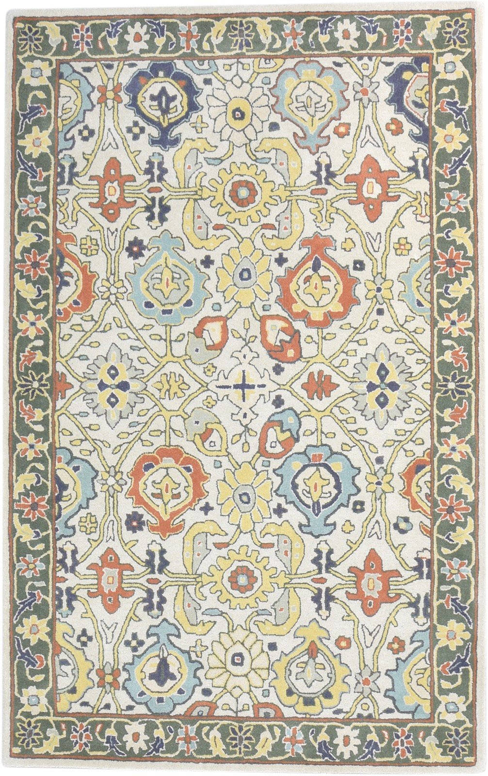 Multi Color Wool Rug 5X8 Persian Hand Tufted Oushak Oriental Room Size Carpet 