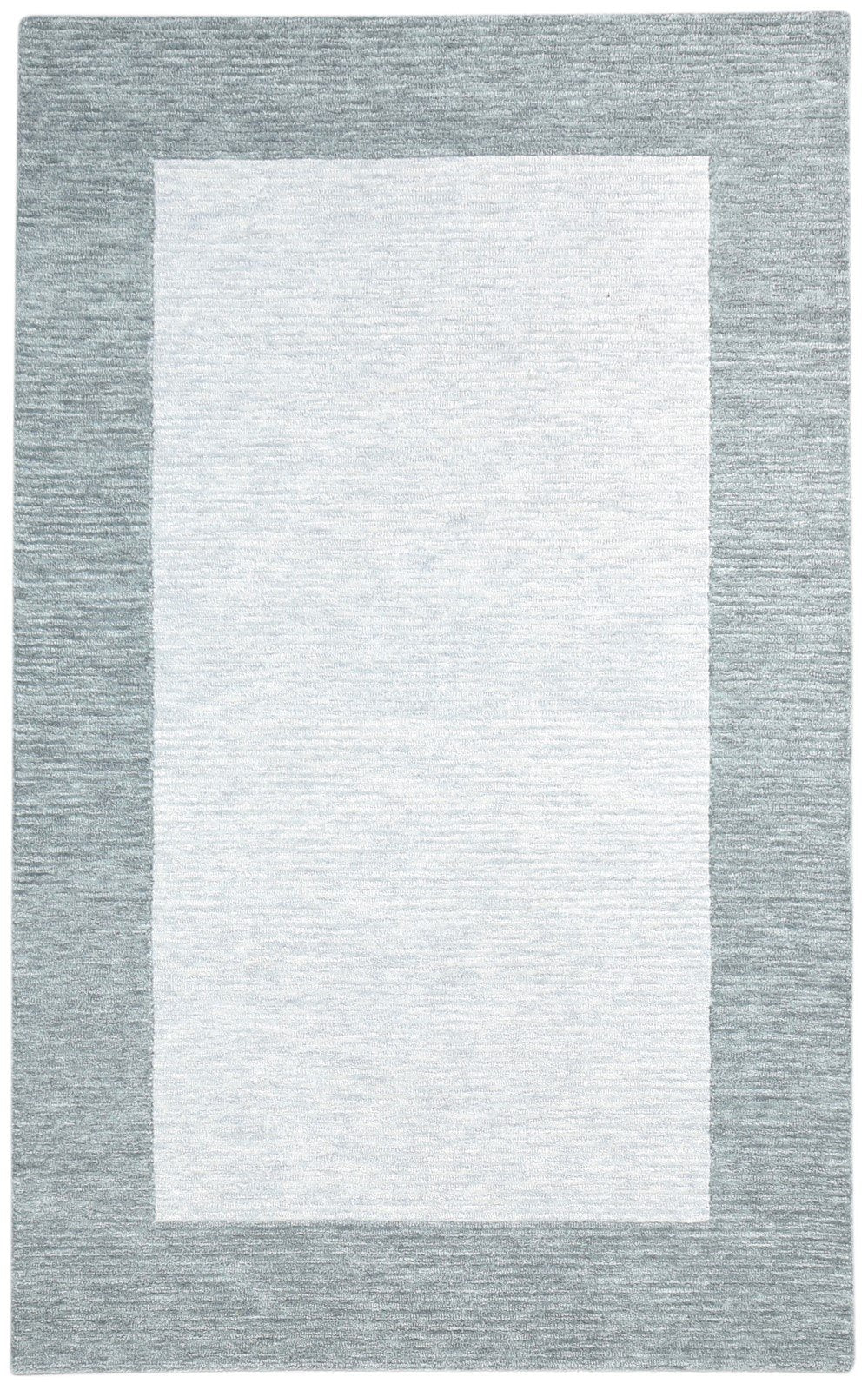 Wool Grey Rug 5' X 8' Modern Hand Tufted Scandinavian Bordered Room Size Carpet 