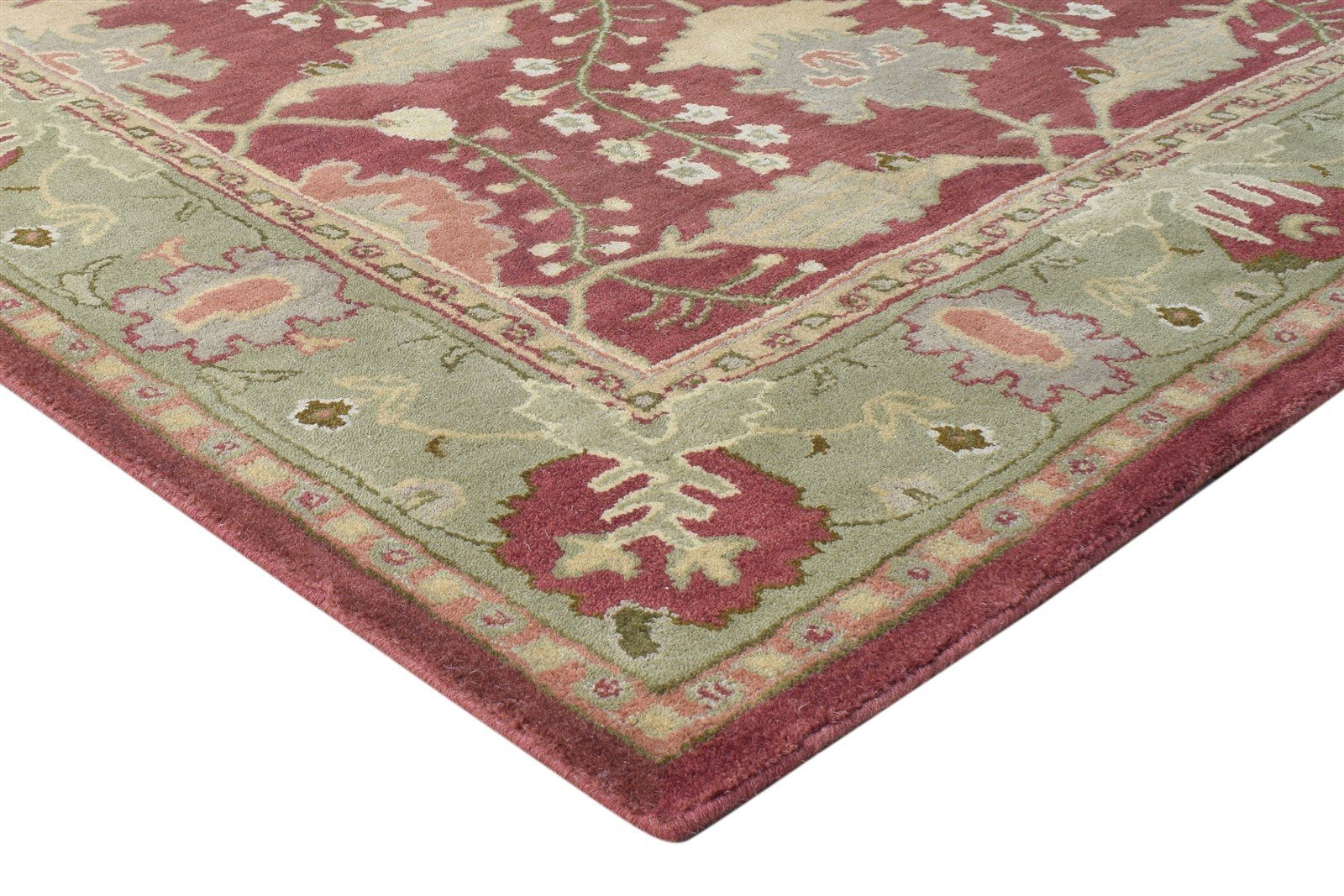 Red Wool Rug 5' X 8' Persian Hand Tufted Sarouk-Indian Oriental Room Size Carpet 