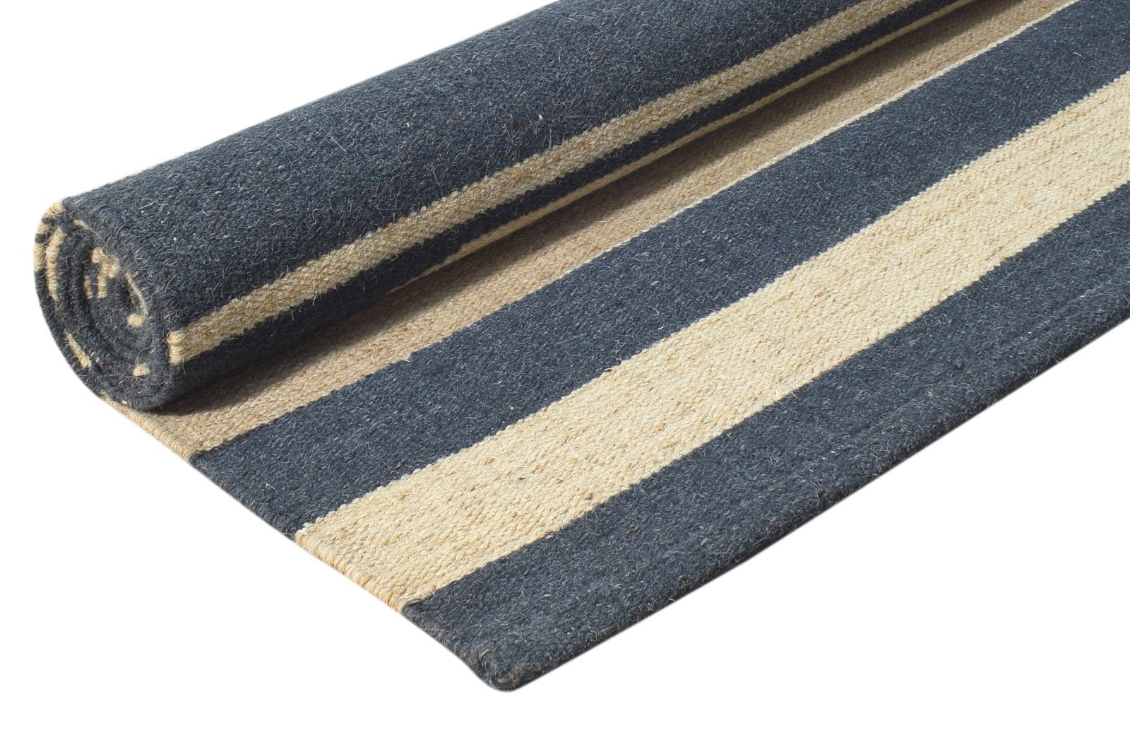 Wool Black Rug 6' X 8' Modern Dhurrie American Tribal Room Size Carpet  Area Rug 