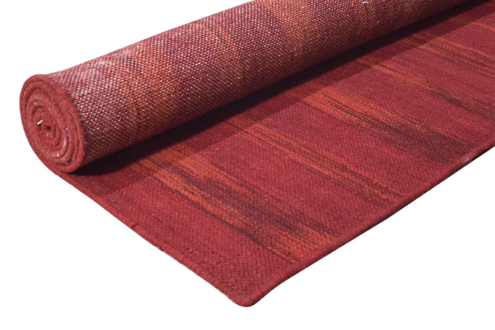 Wool Red Rug 5' X 8' Modern Dhurrie Bohemian Abstract Room Size Carpet 