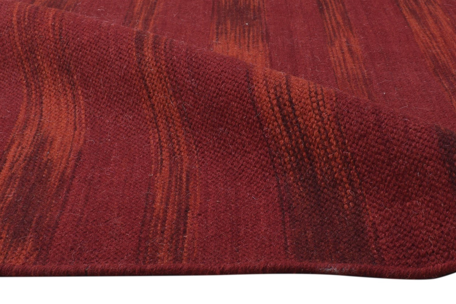 Wool Red Rug 5' X 8' Modern Dhurrie Bohemian Abstract Room Size Carpet 