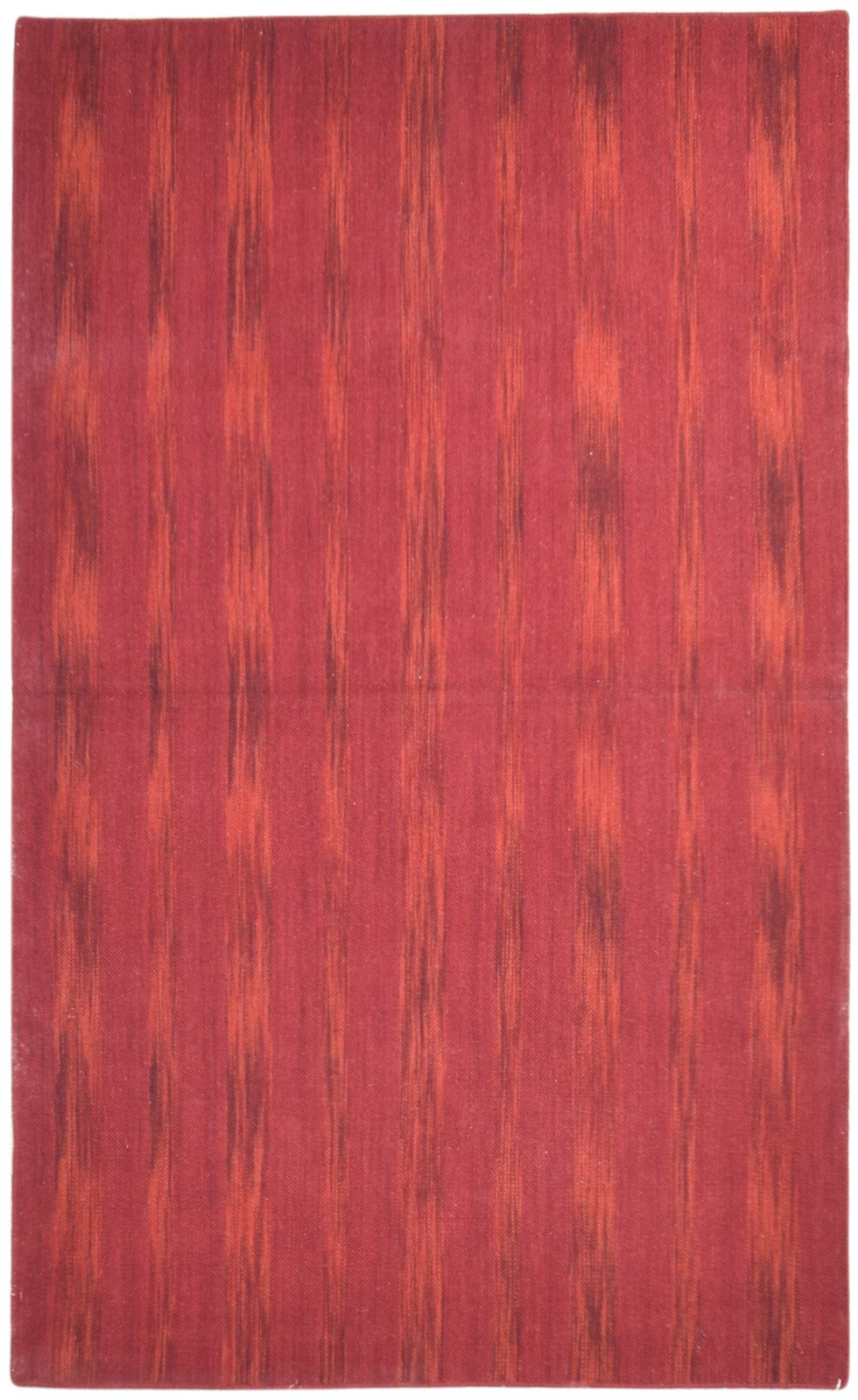 Wool Red Rug 5' X 8' Modern Dhurrie Bohemian Abstract Room Size Carpet 