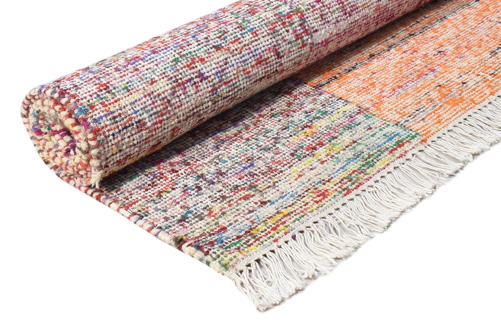 Wool Multi Color Rug 5' X 8' Modern Dhurrie Bohemian Abstract Room Size Carpet 