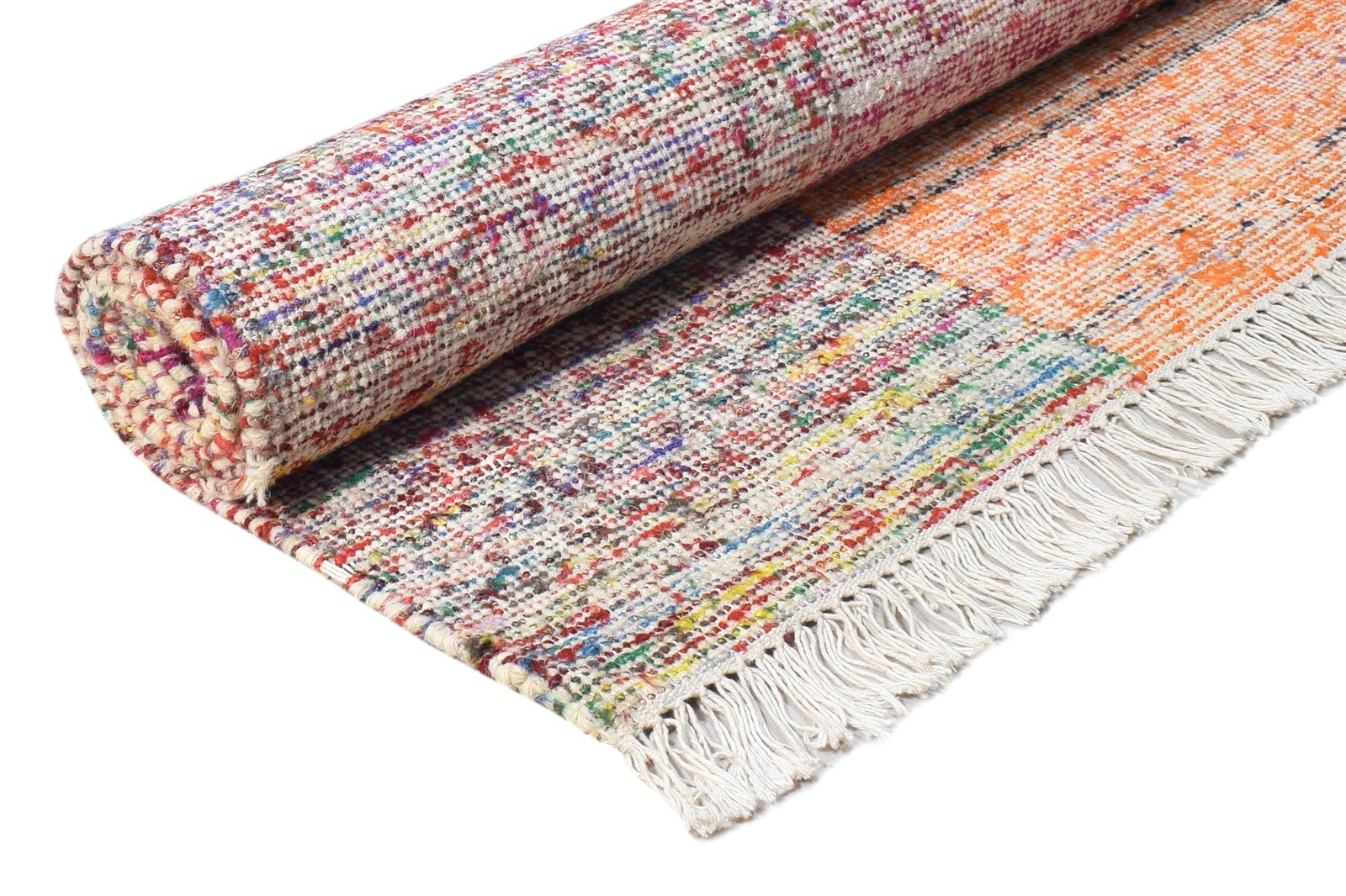 Wool Multi Color Rug 5' X 8' Modern Dhurrie Bohemian Abstract Room Size Carpet  Area Rug 