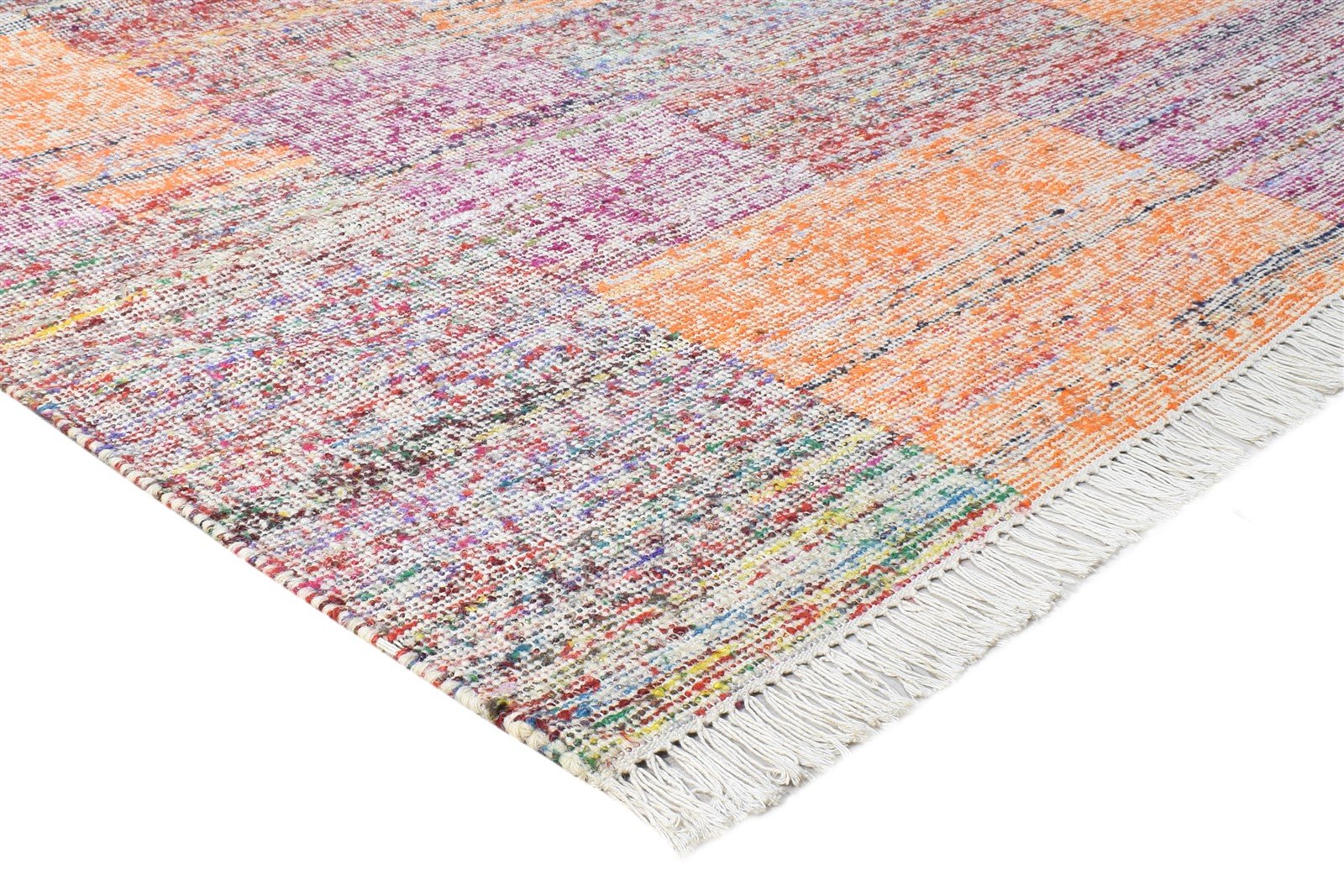 Wool Multi Color Rug 5' X 8' Modern Dhurrie Bohemian Abstract Room Size Carpet 