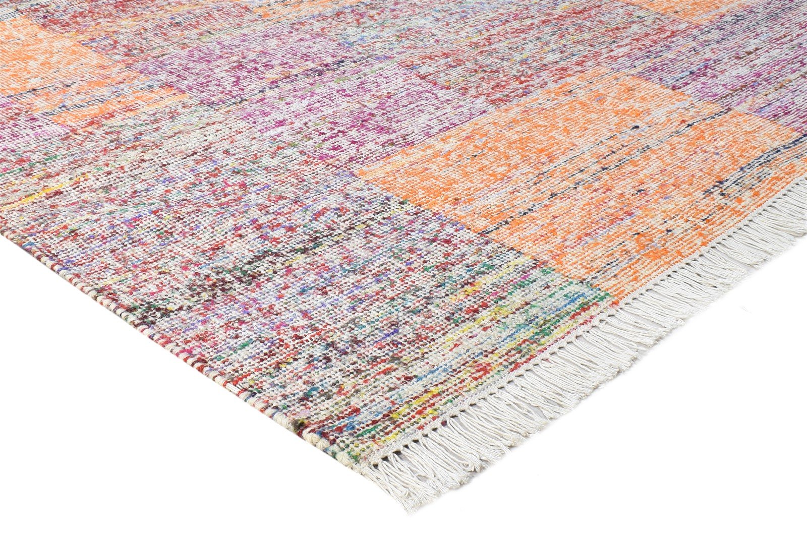 Wool Multi Color Rug 5' X 8' Modern Dhurrie Bohemian Abstract Room Size Carpet  Area Rug 