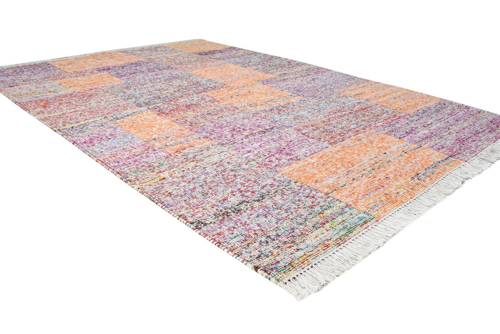 Wool Multi Color Rug 5' X 8' Modern Dhurrie Bohemian Abstract Room Size Carpet 