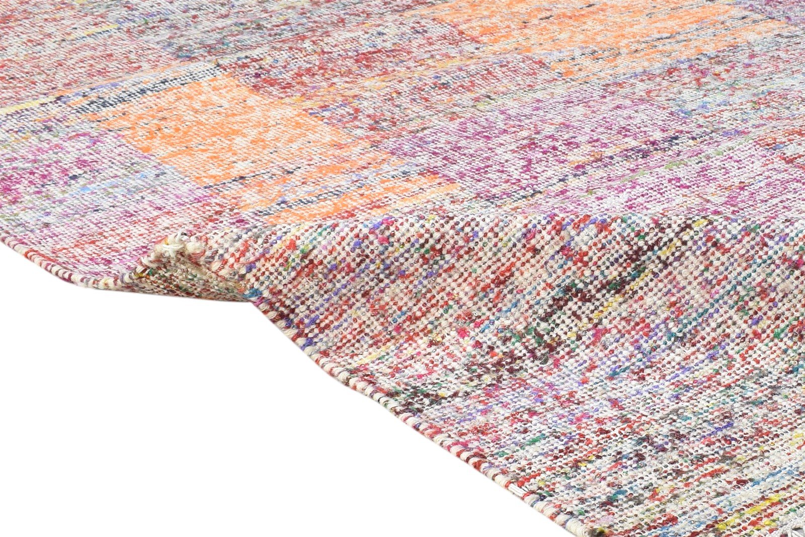 Wool Multi Color Rug 5' X 8' Modern Dhurrie Bohemian Abstract Room Size Carpet  Area Rug 