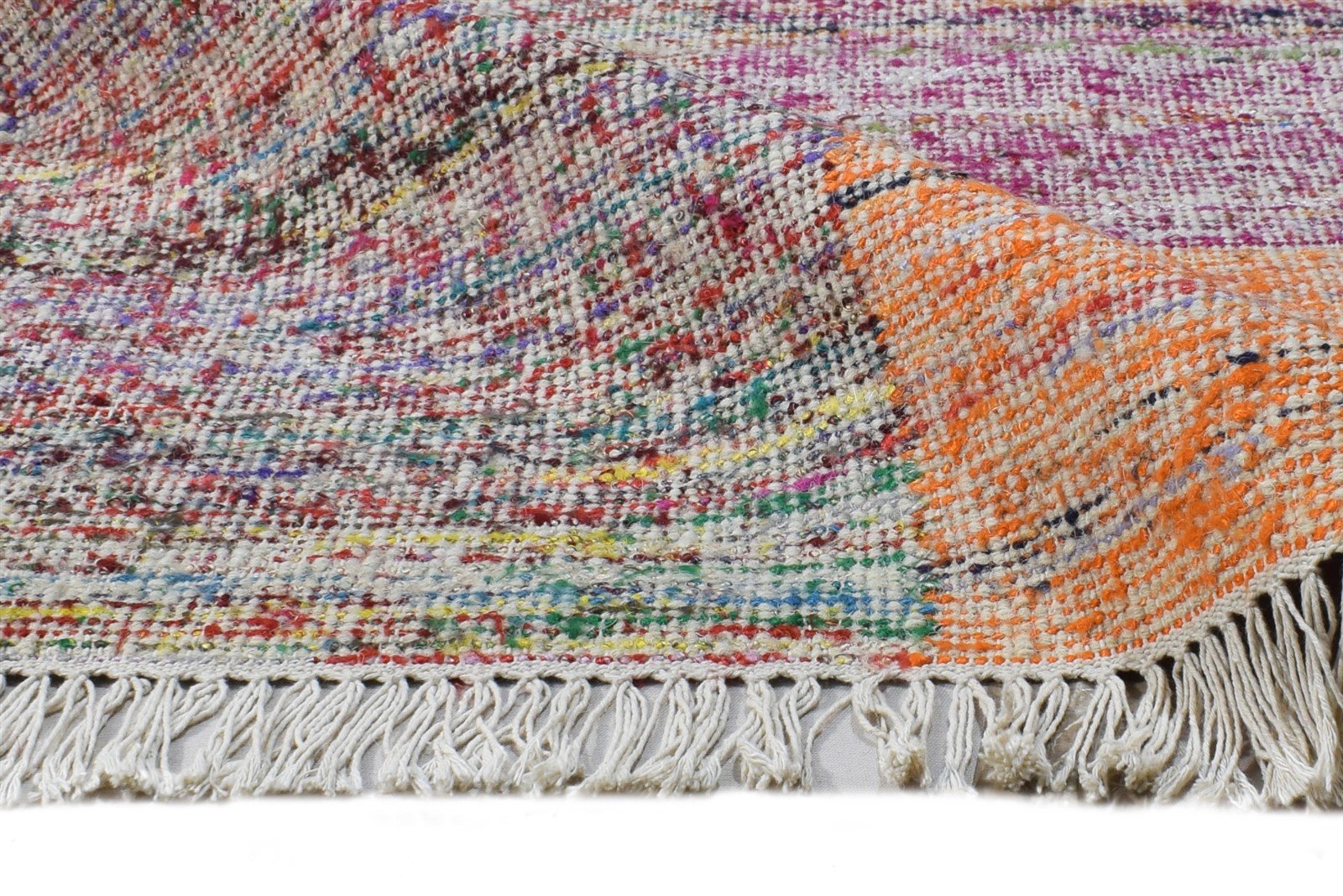 Wool Multi Color Rug 5' X 8' Modern Dhurrie Bohemian Abstract Room Size Carpet  Area Rug 