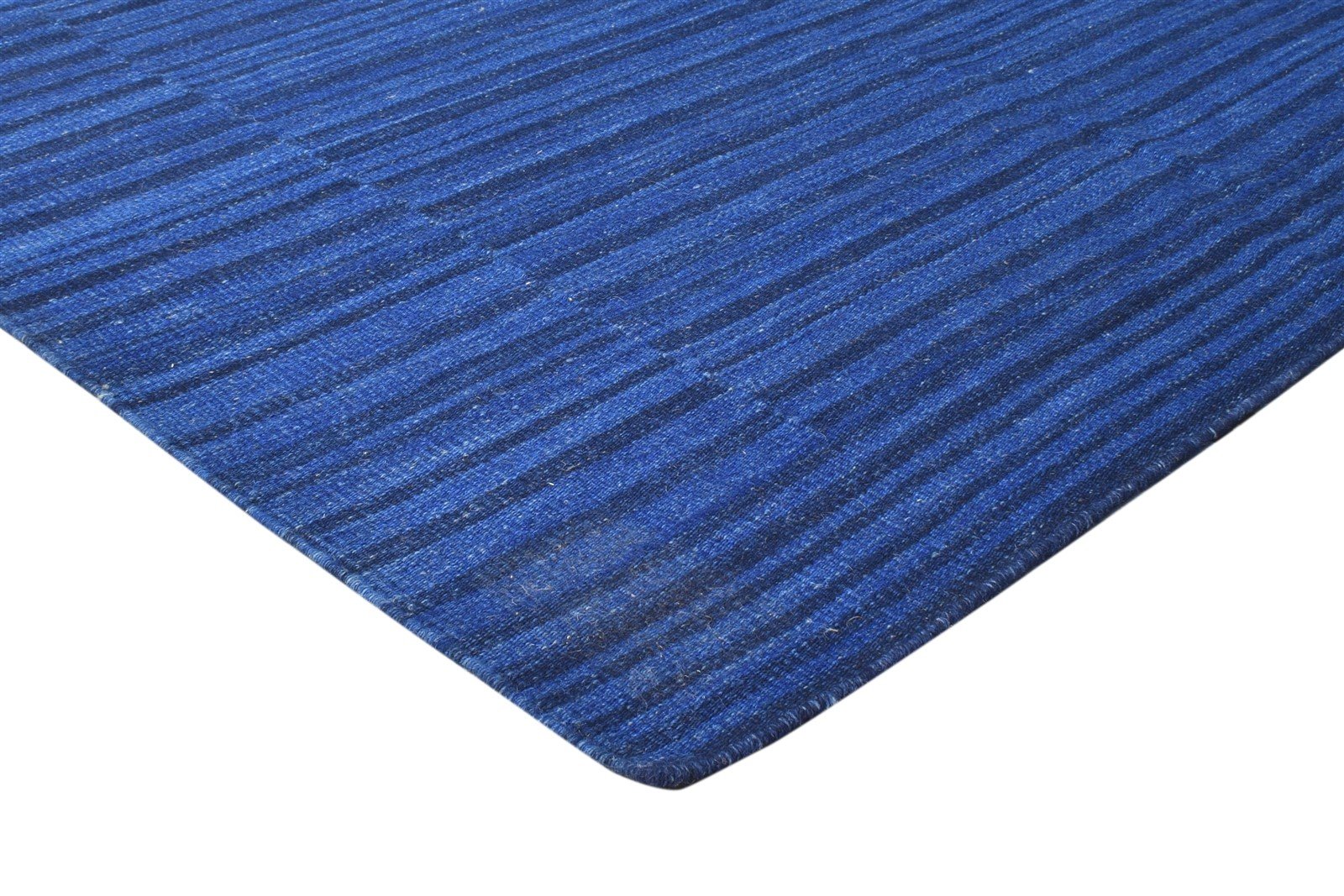 5' X 7' Rug Wool Blue Modern Dhurrie Bohemian Abstract Room Size Carpet 