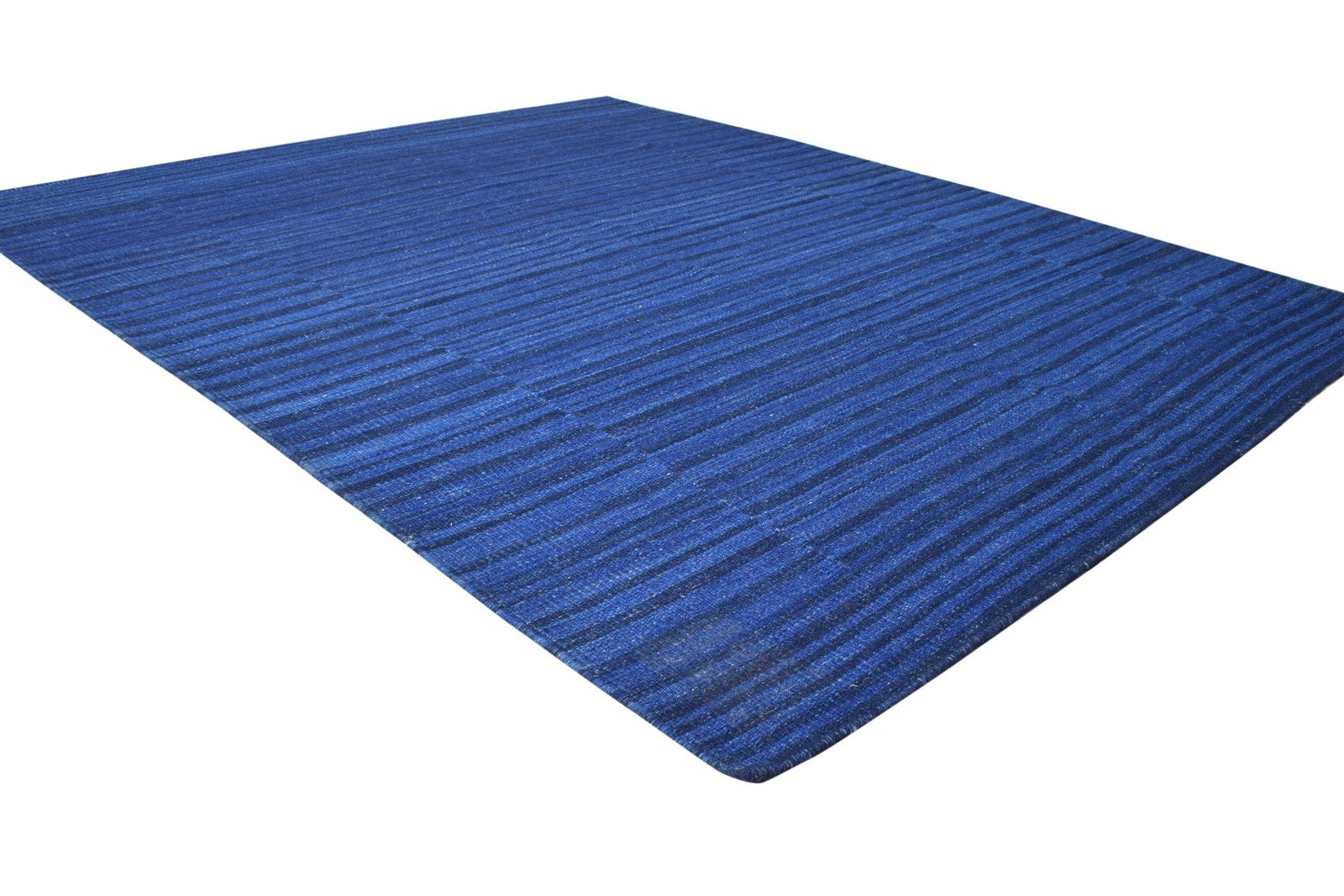 5' X 7' Rug Wool Blue Modern Dhurrie Bohemian Abstract Room Size Carpet 