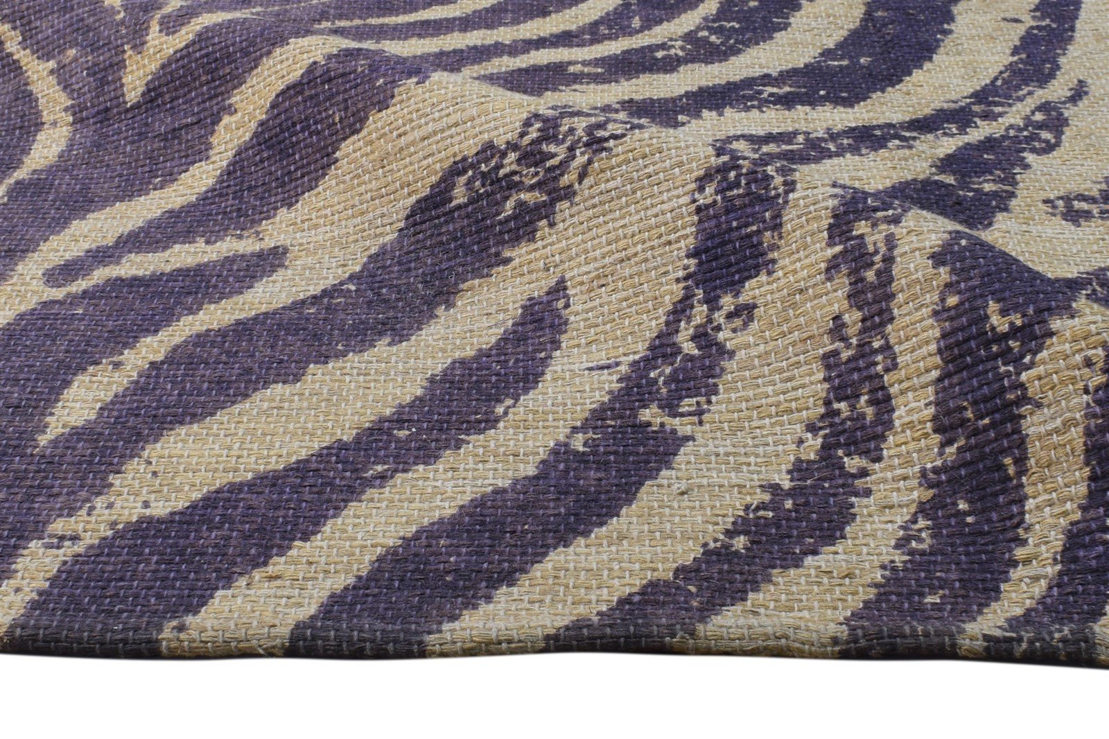 Dhurrie Purple Wool Rug 4' X 6' Modern American Animal Print Room Size Carpet 