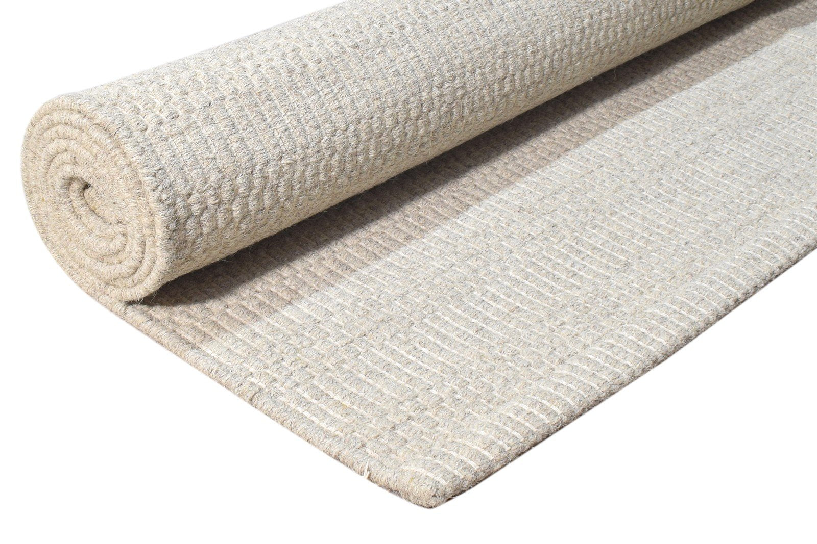 Dhurrie Beige Wool Rug 5' X 8' Modern Scandinavian Trellis Room Size Carpet 