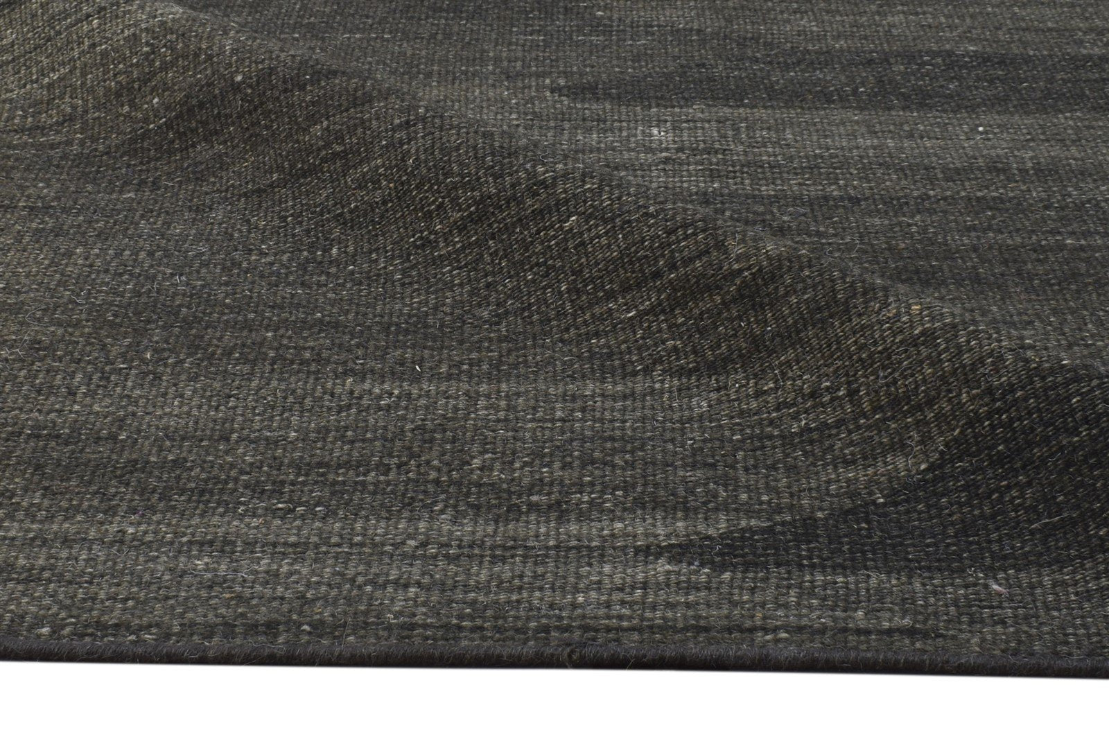 Dhurrie Grey Wool Rug 6' X 8' Modern Scandinavian Abstract Room Size Carpet 