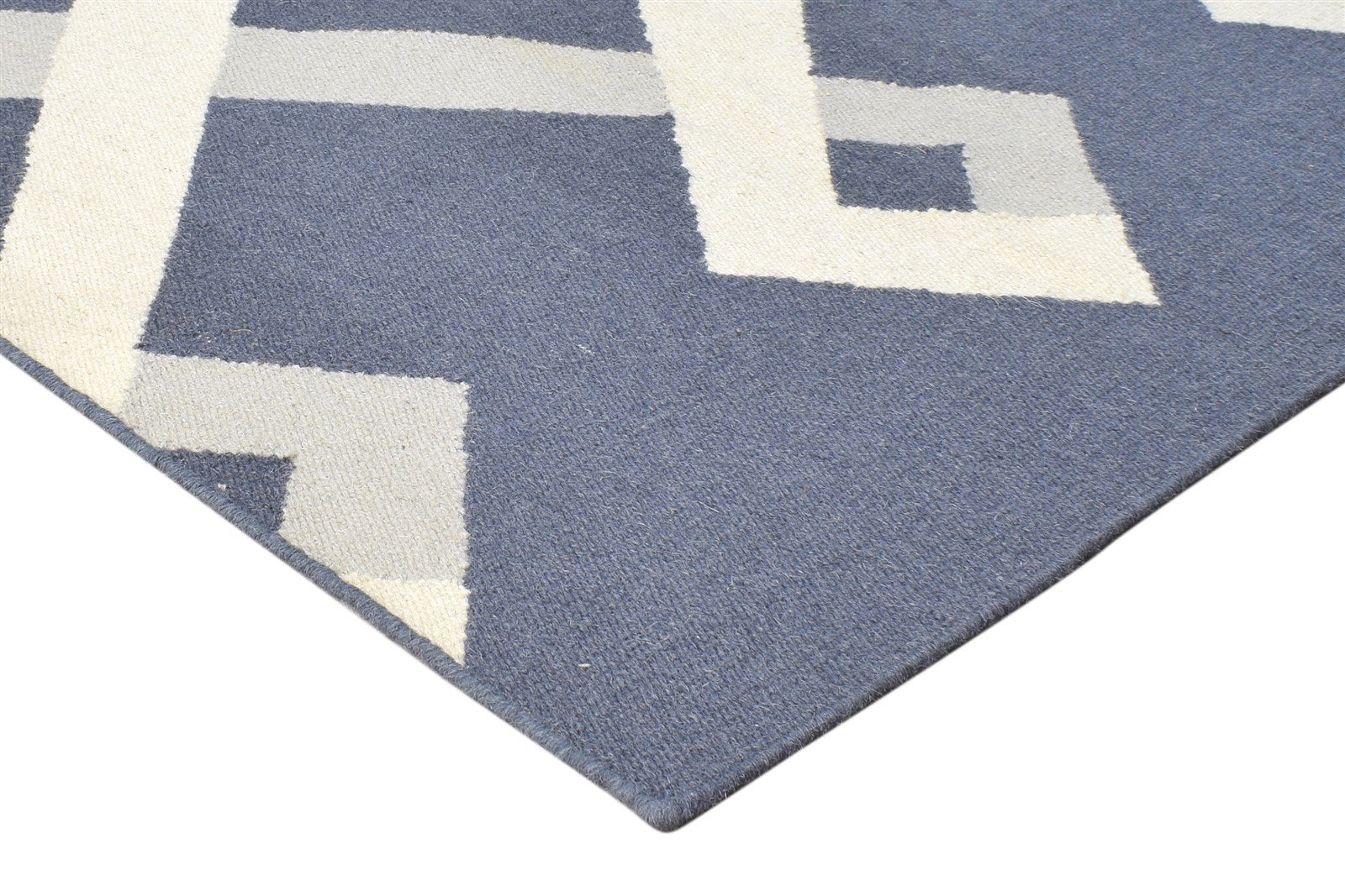 Charcoal Wool Rug 3' X 5' Modern Dhurrie Scandinavian Abstract Small Carpet 