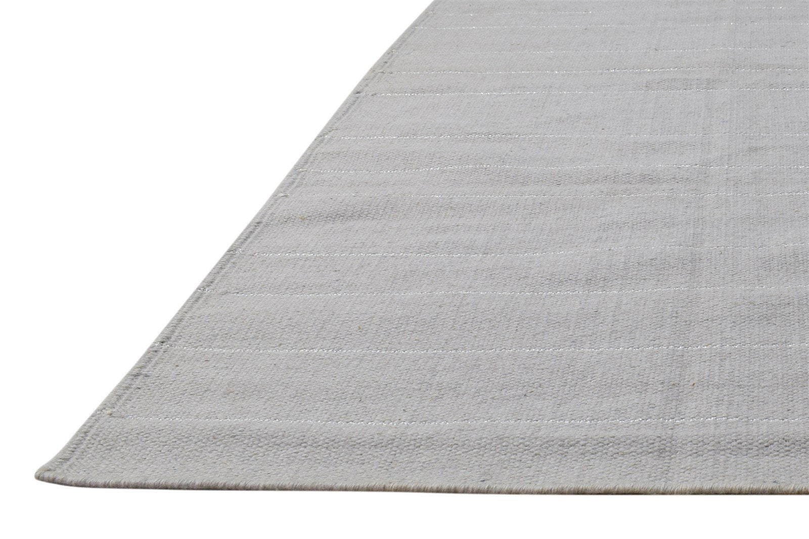 Grey Wool Rug 3' X 5' Modern Dhurrie Scandinavian Striped Small Carpet 