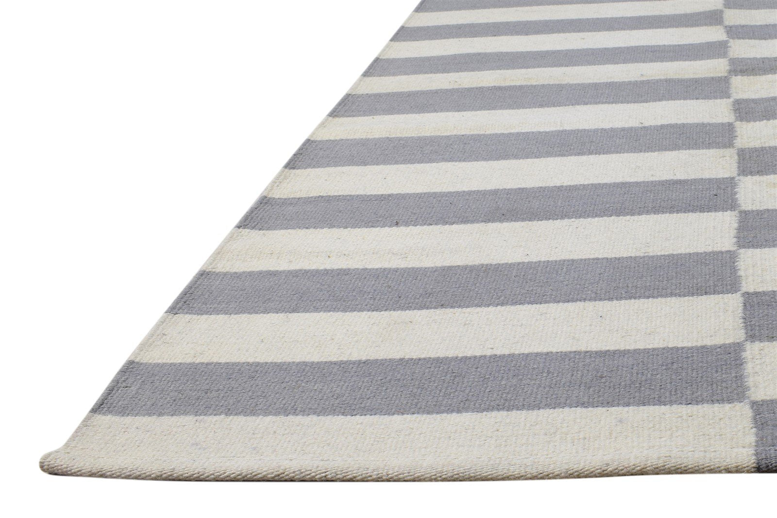 Dhurrie Off-White Wool Rug 3' X 5' Modern Scandinavian Nordic Room Size Carpet 