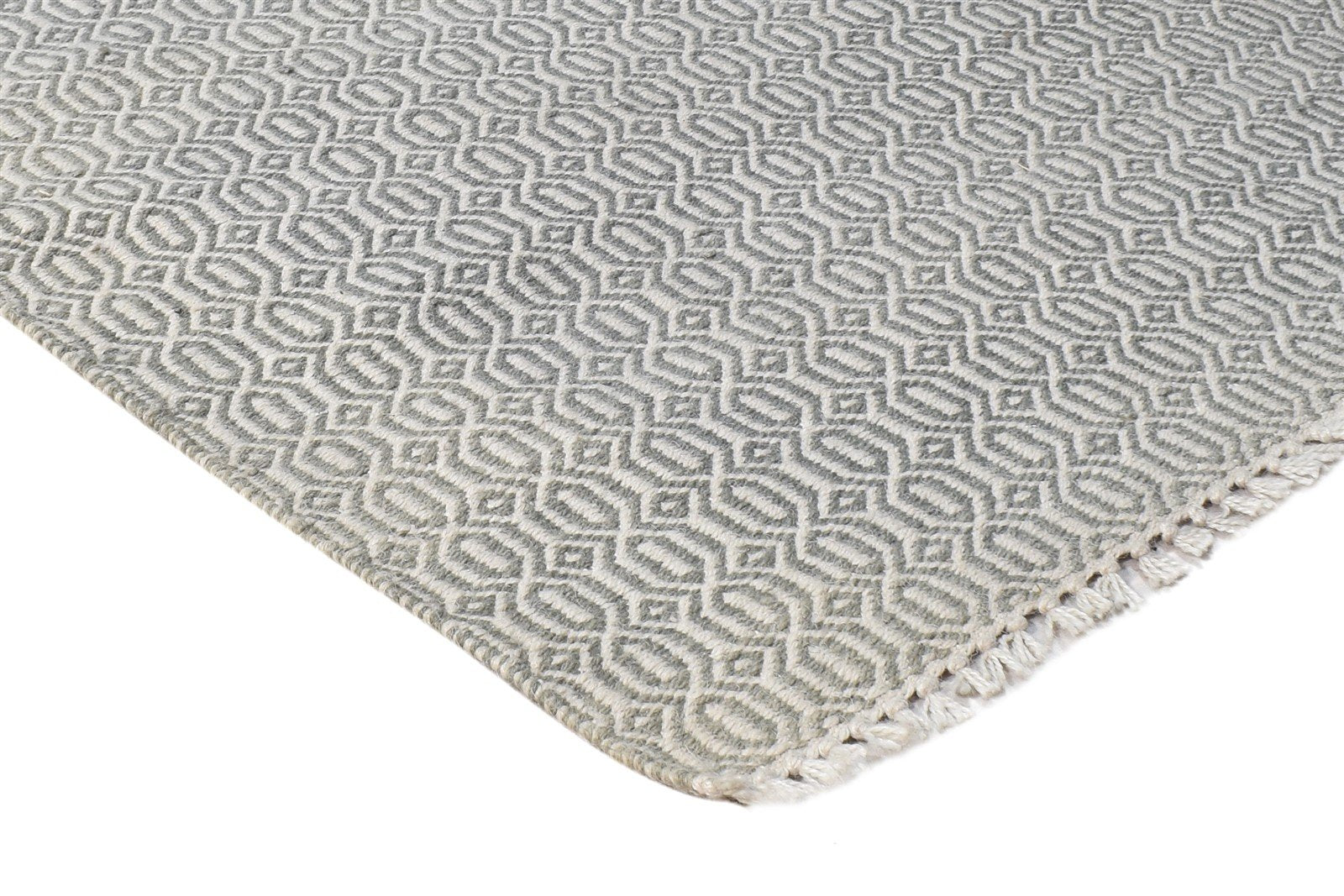 Dhurrie Grey Wool Rug 3' X 8' Modern Scandinavian Nordic Small Runner 