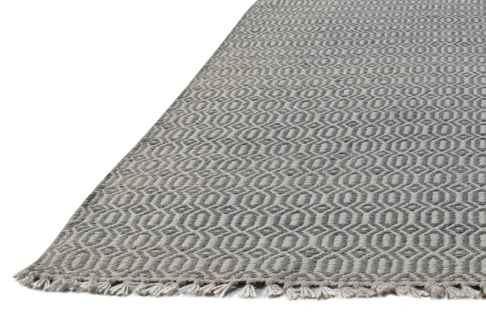 Dhurrie Grey Wool Rug 3' X 8' Modern Scandinavian Nordic Small Runner 