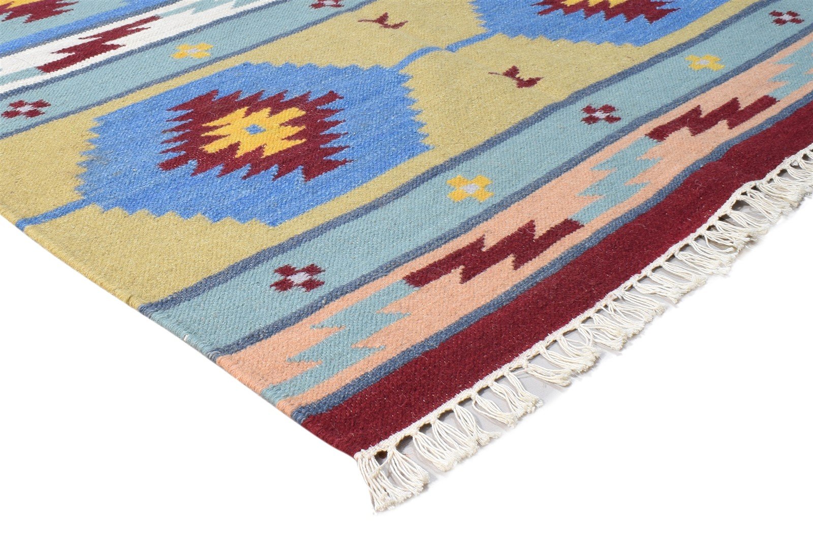 4X6 Rug Wool Multi Color Persien Dhurrie Southwestern Tribal Room Size Carpet 