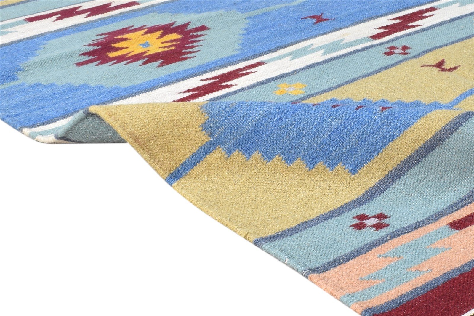 4X6 Rug Wool Multi Color Persien Dhurrie Southwestern Tribal Room Size Carpet 