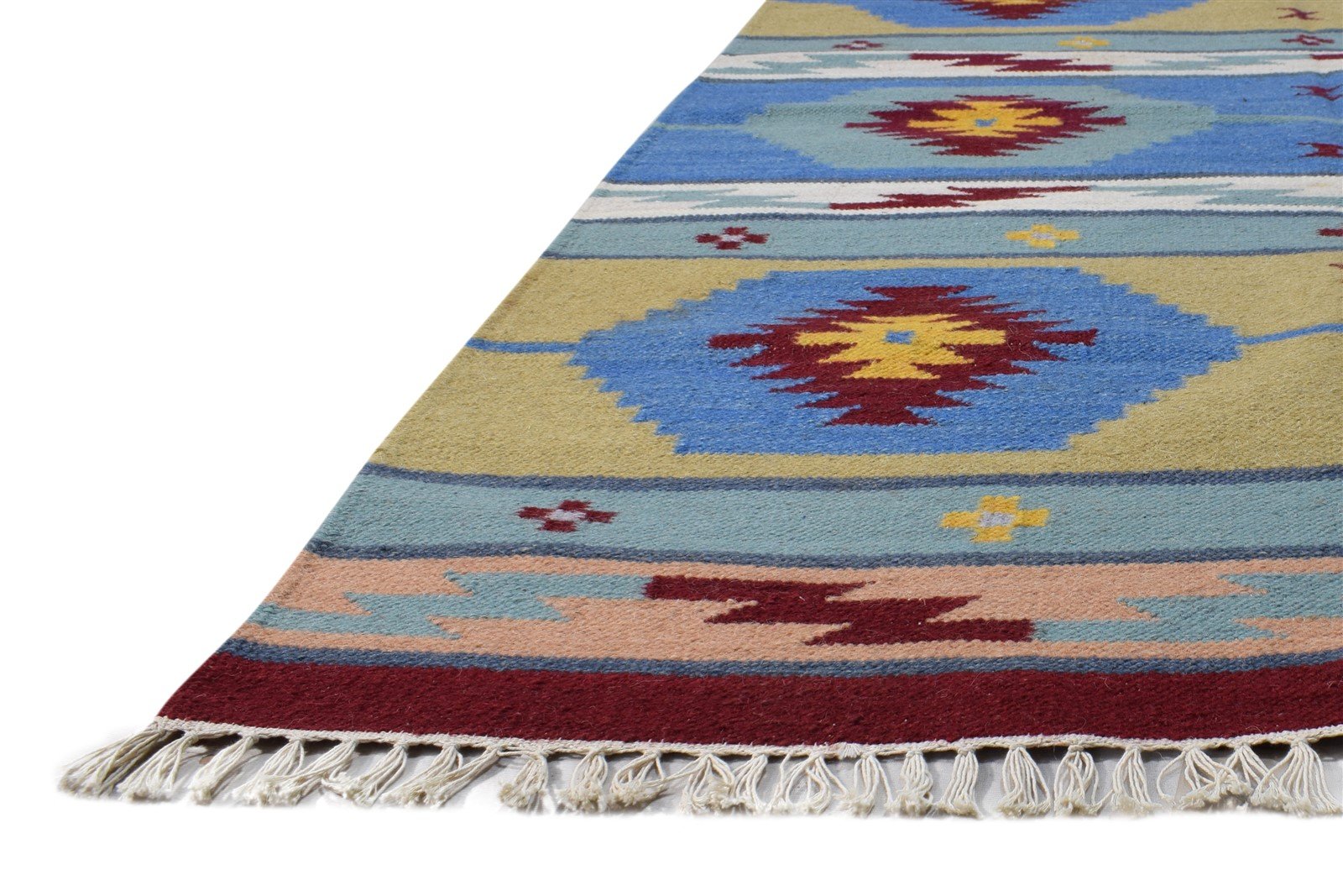 4X6 Rug Wool Multi Color Persien Dhurrie Southwestern Tribal Room Size Carpet 