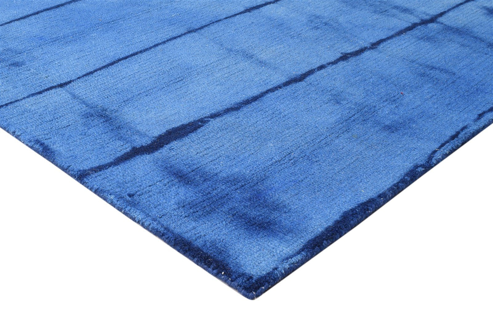 Wool Blue Rug 5' X 8' Modern Hand Tufted Shibori Tie Dye Room Size Carpet 