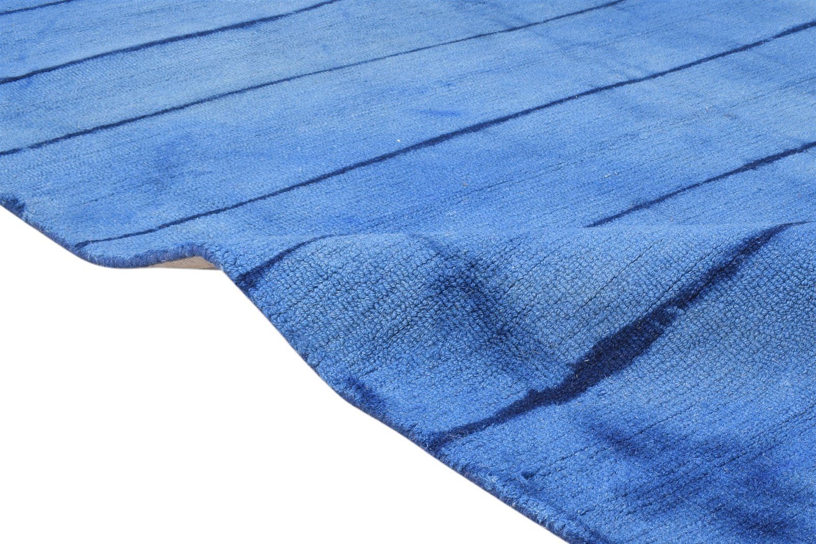 Wool Blue Rug 5' X 8' Modern Hand Tufted Shibori Tie Dye Room Size Carpet 