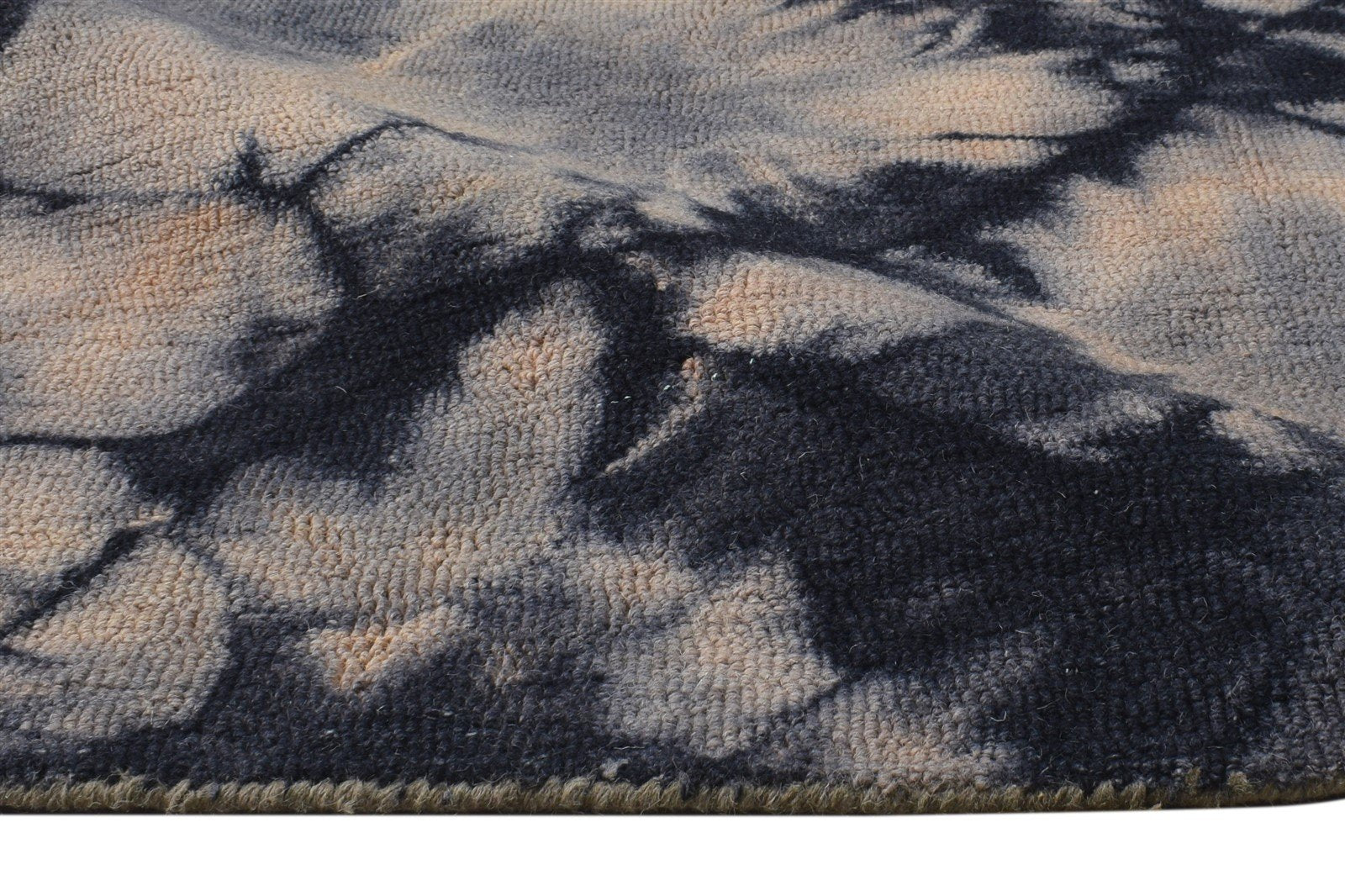 5' X 8' Rug Wool Grey Modern Hand Tufted Shibori Tie Dye Room Size Carpet 