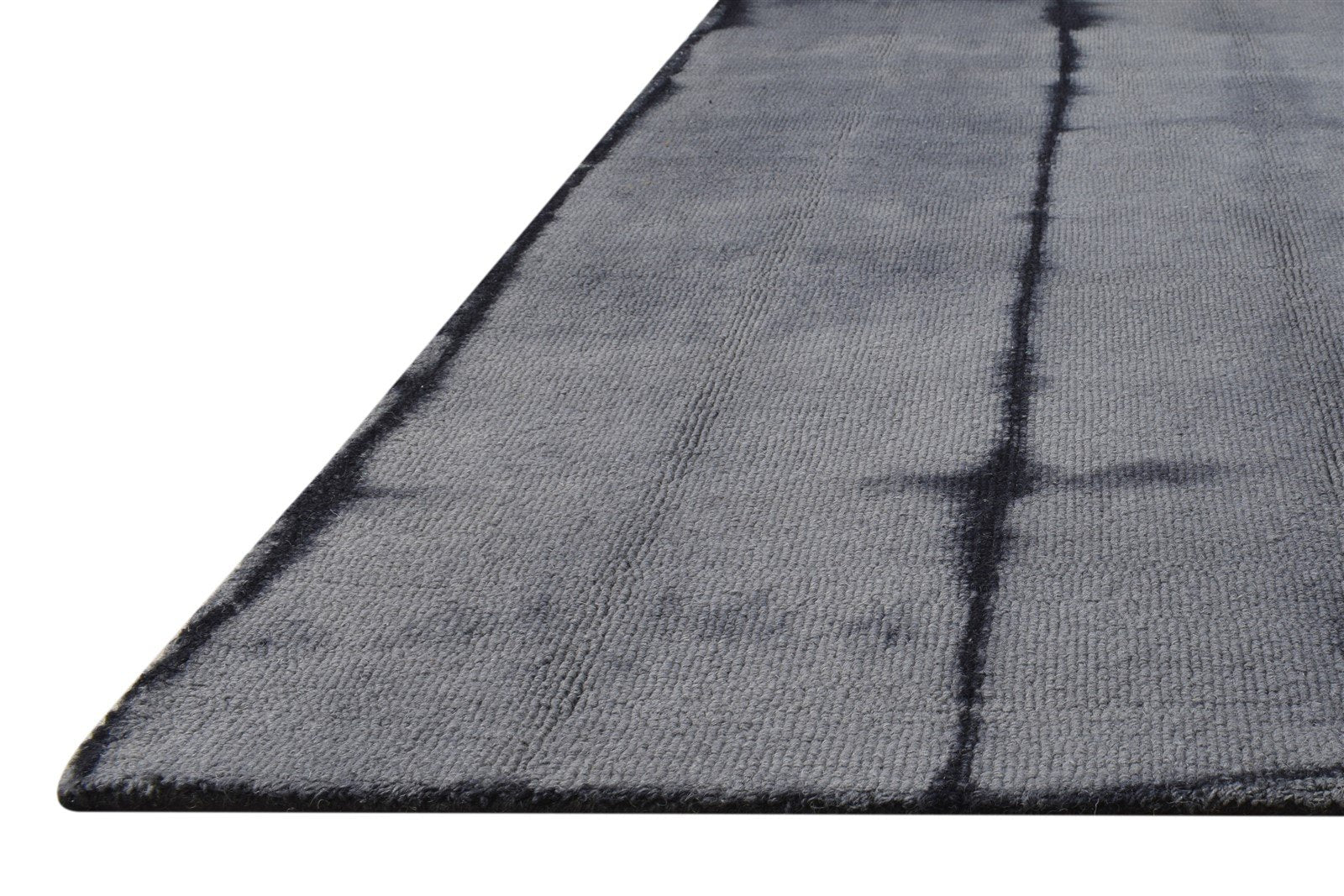 Grey Wool Rug 5' X 8' Modern Hand Tufted Shibori Tie Dye Room Size Carpet 