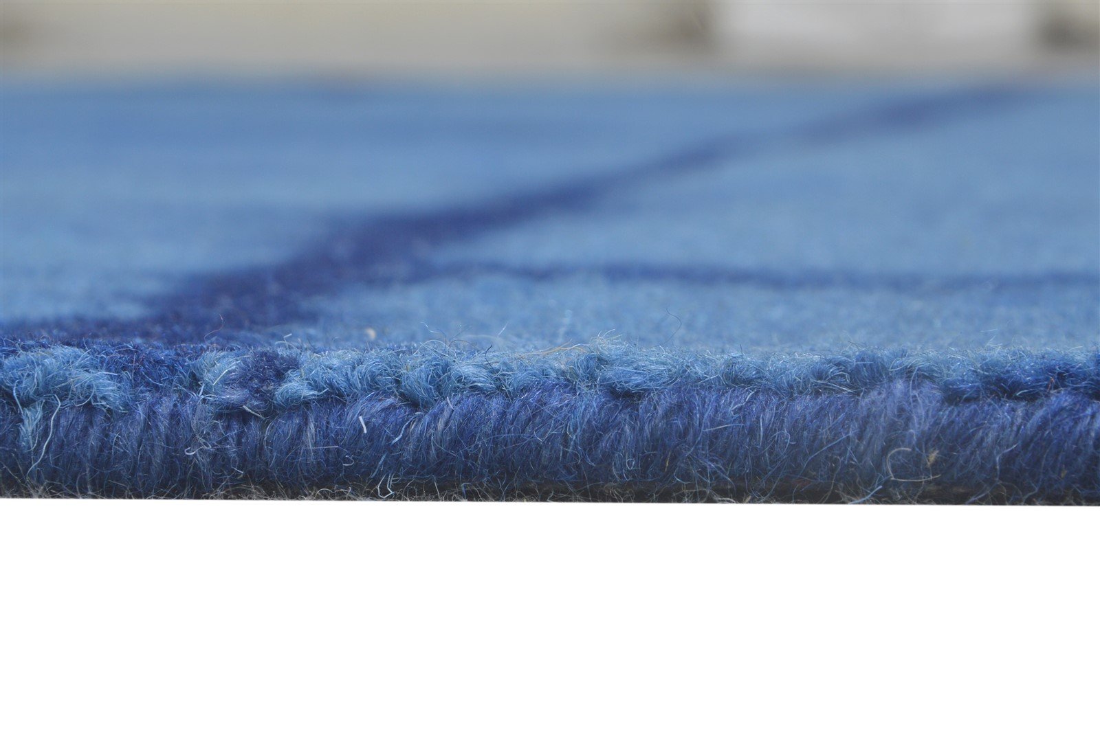 5' X 8' Rug Wool Blue Modern Hand Tufted Shibori Tie Dye Room Size Carpet 