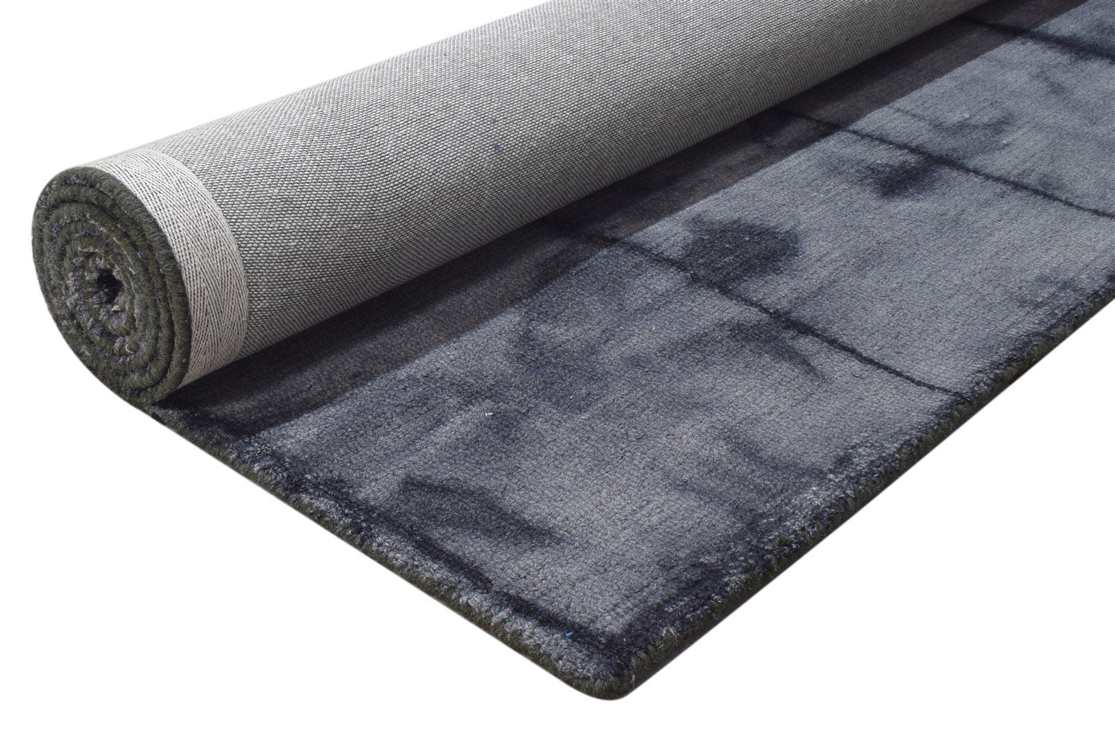 Hand Tufted Grey Wool Rug 5' X 8' Modern Shibori Tie Dye Room Size Carpet 